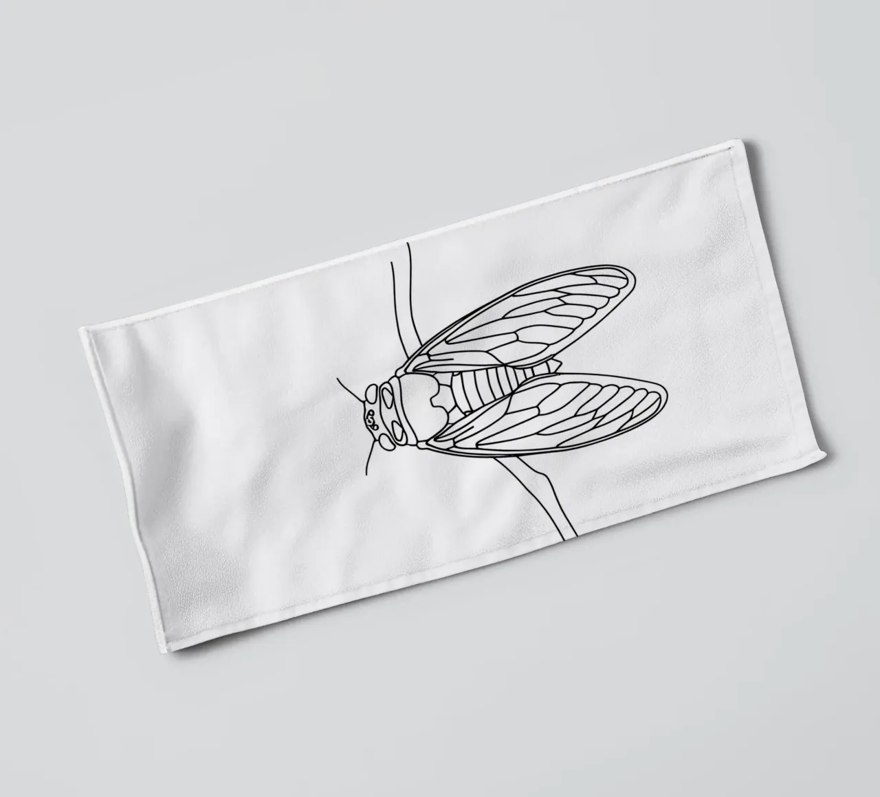 Cicala Line Art minimalista asciugamano da bagno da Viv Line Art