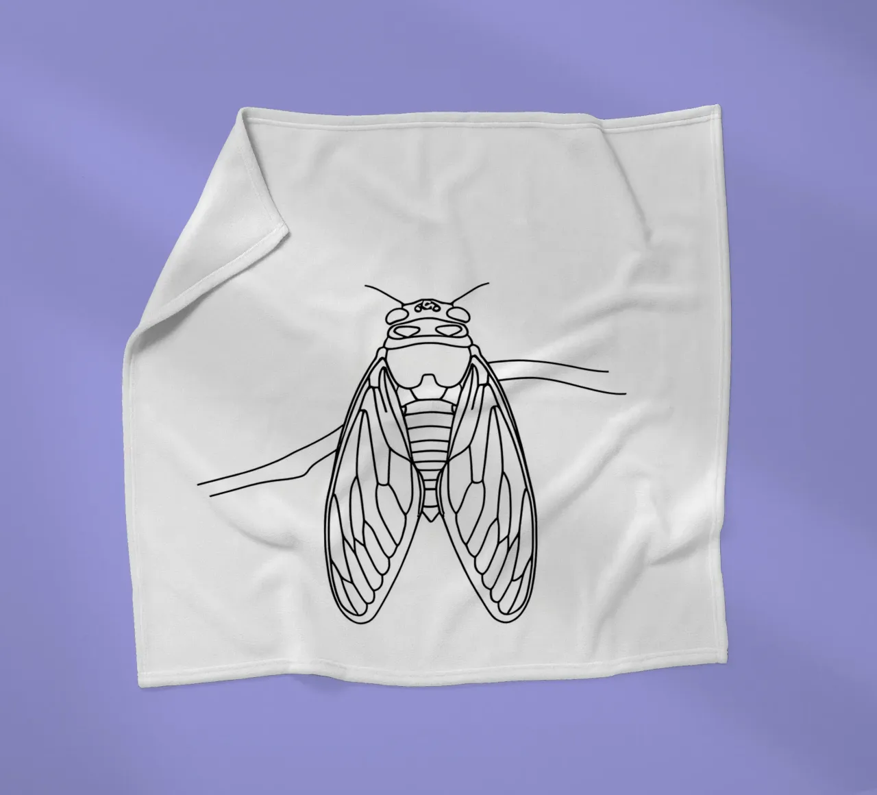 Cicala Line Art minimalista coperta in pile da Viv Line Art