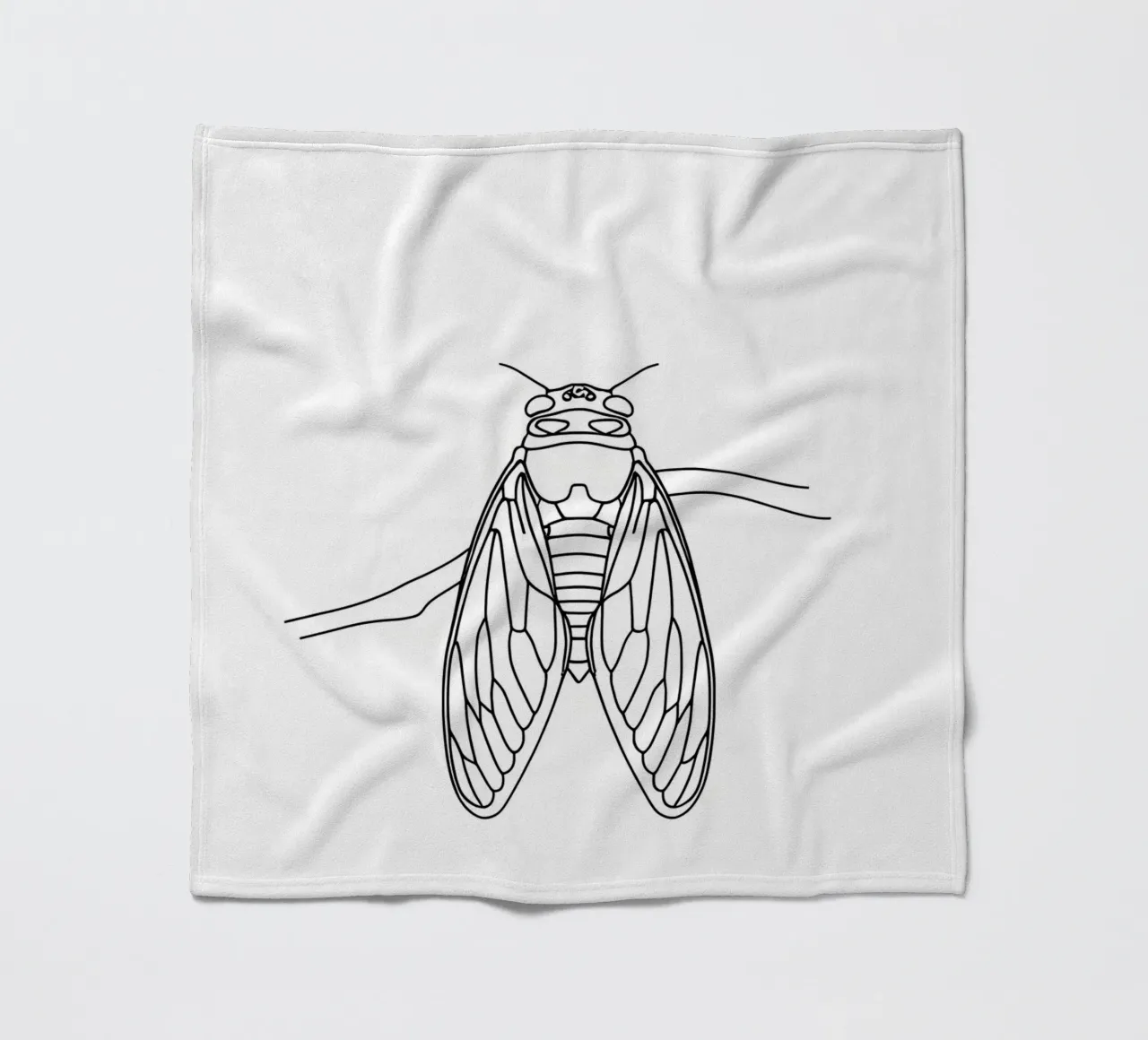 Cicala Line Art minimalista coperta in pile da Viv Line Art