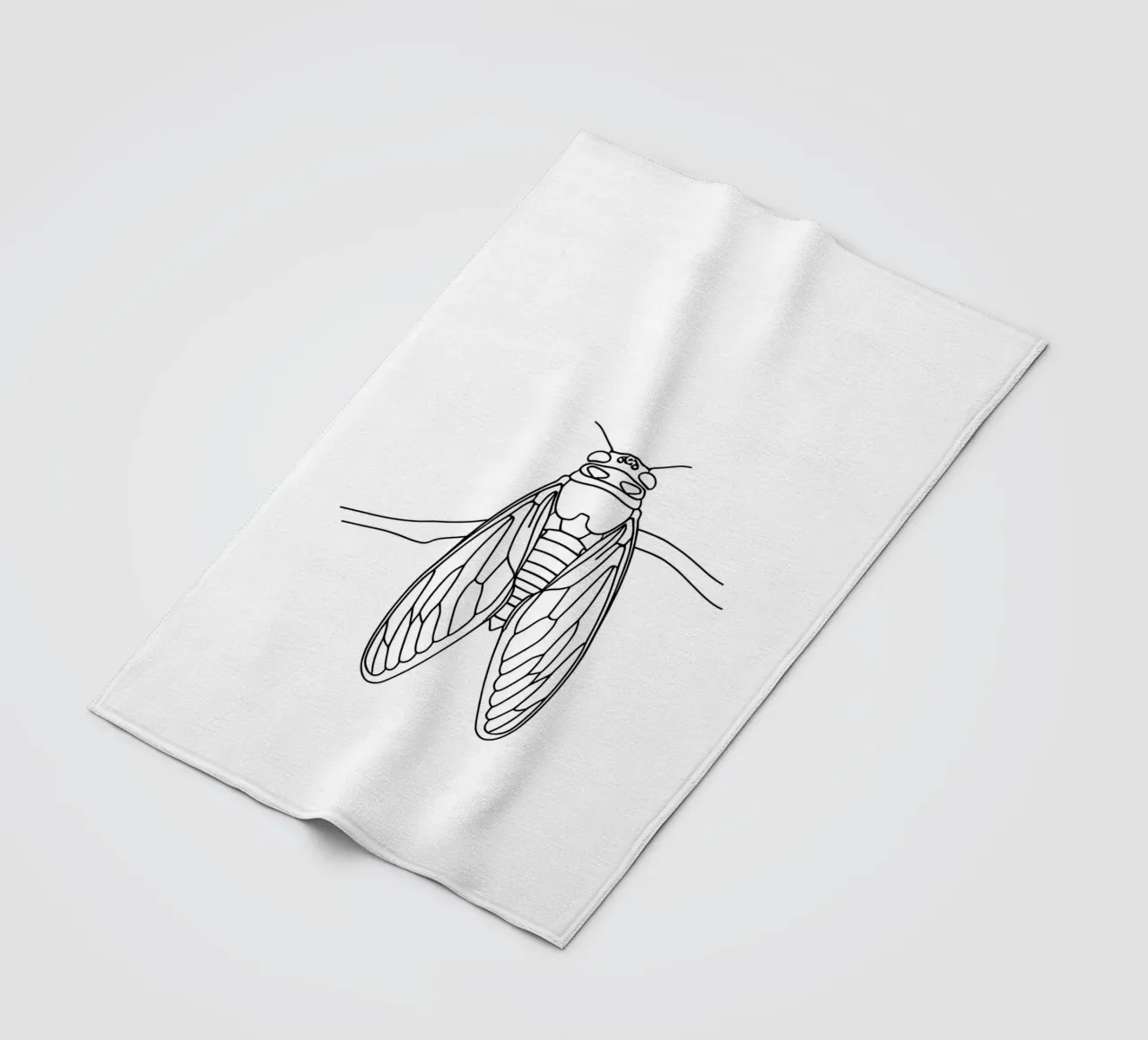 Cicala Line Art minimalista coperta in pile da Viv Line Art
