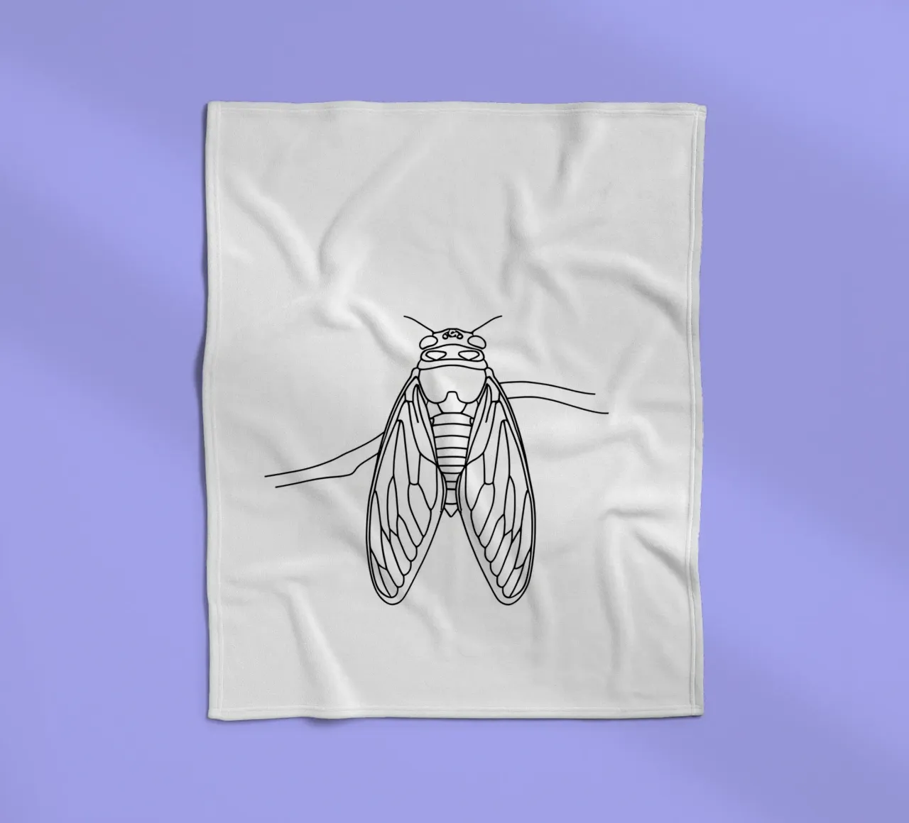 Cicala Line Art minimalista coperta in pile da Viv Line Art
