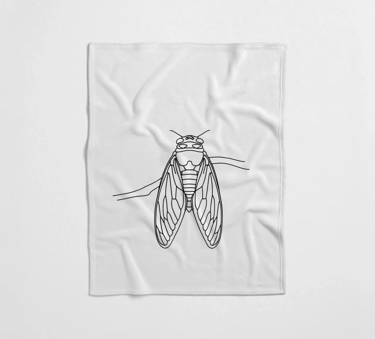 Cicala Line Art minimalista coperta in pile da Viv Line Art