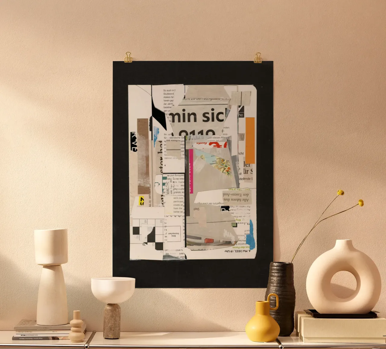 white paper dreams poster con telaio in legno da Marko Köppe