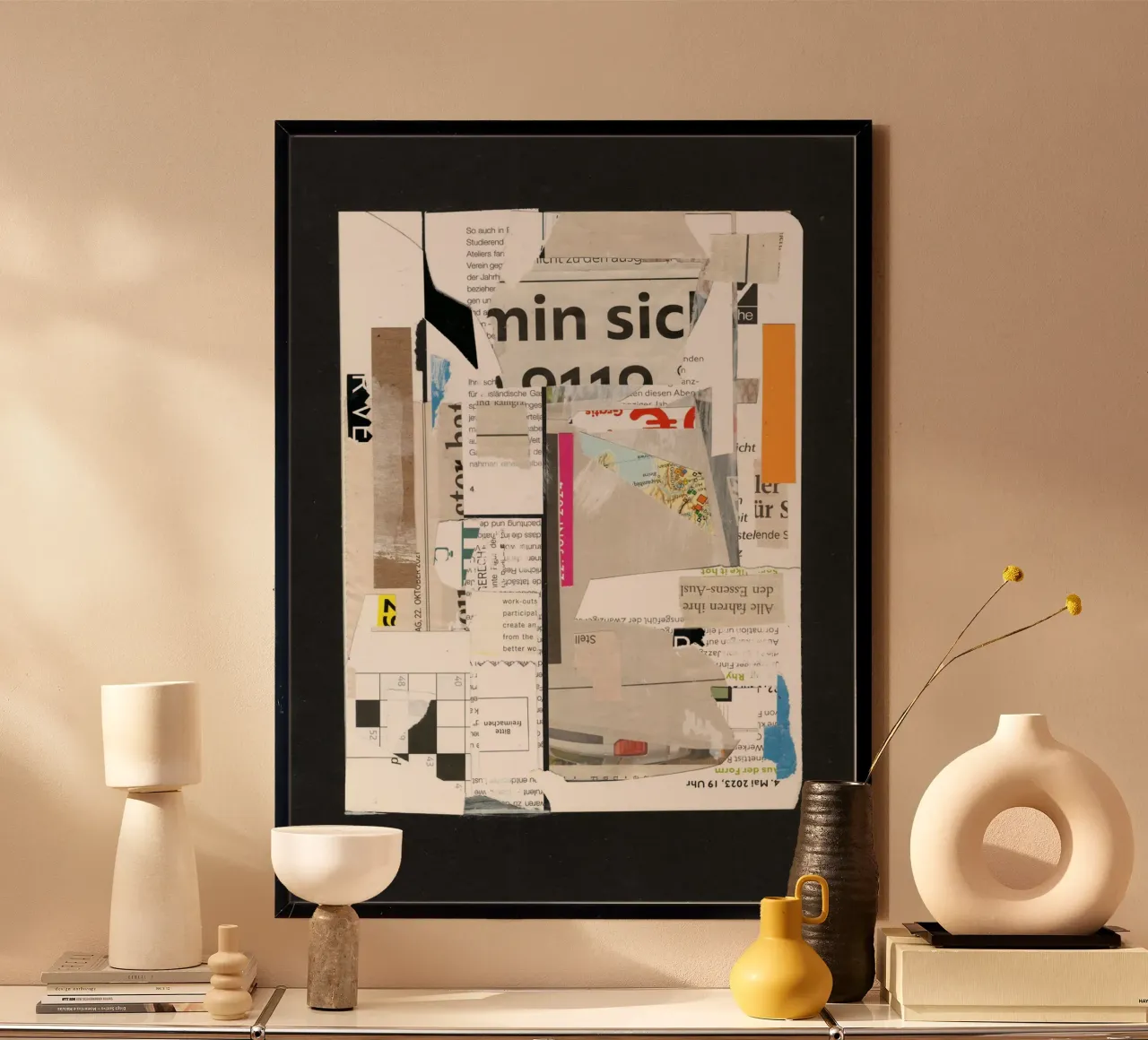 white paper dreams poster con telaio in legno da Marko Köppe