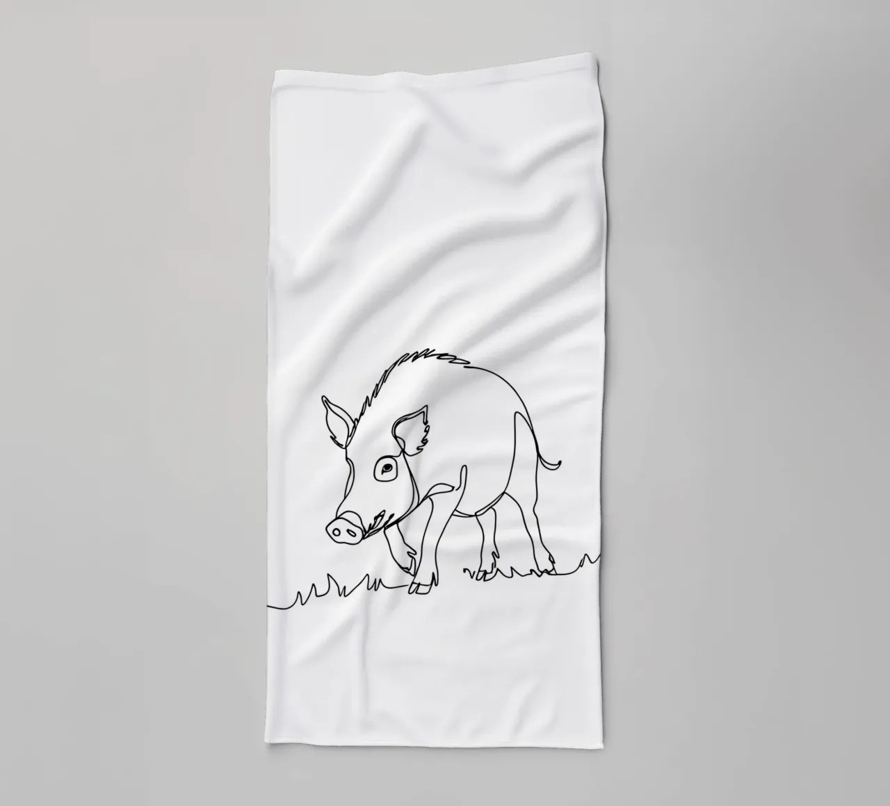 Boar Minimalist Line Art towel by Viv Line Art