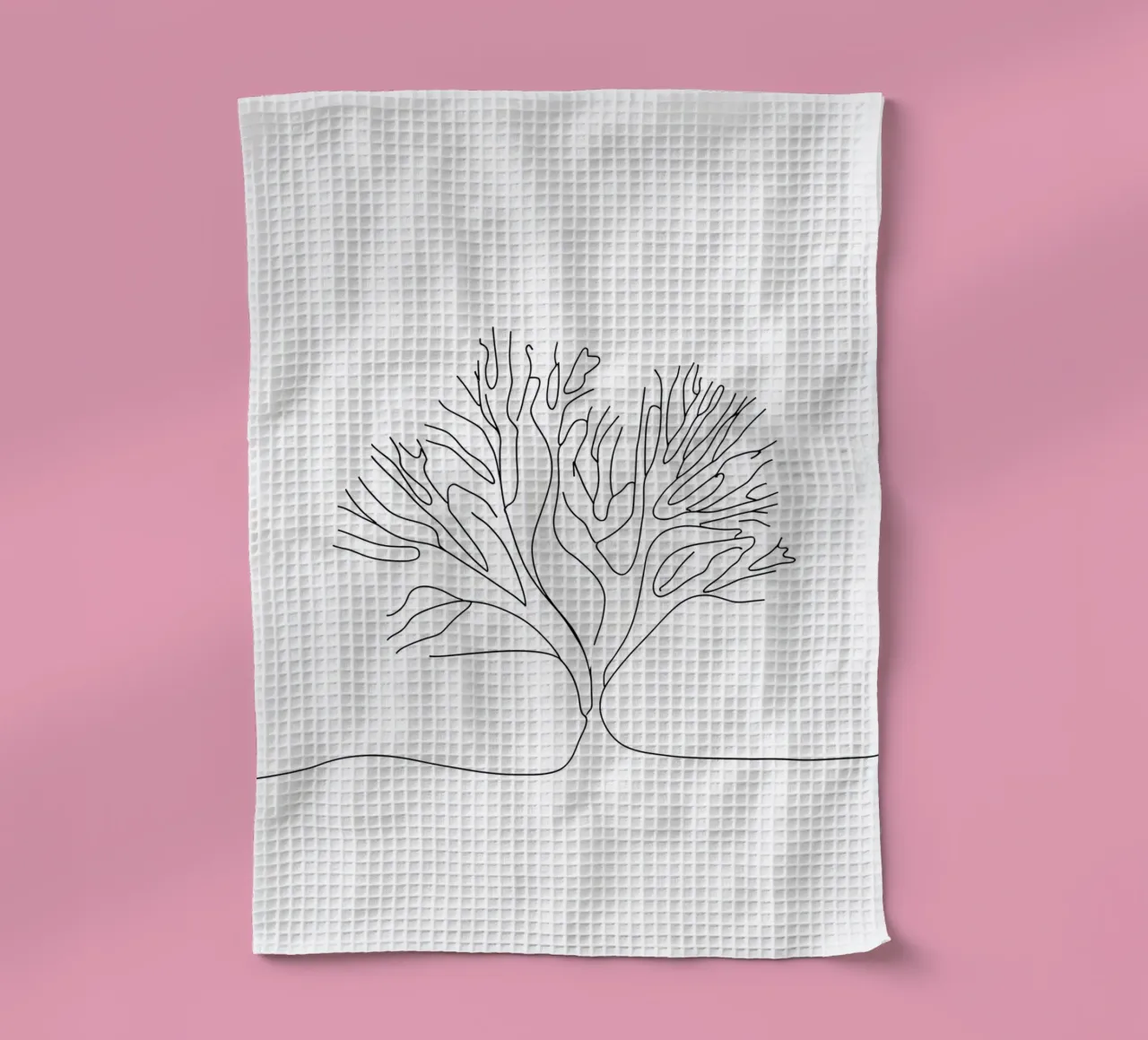 Line art minimaliste di corallo canovaccio da cucina da Viv Line Art