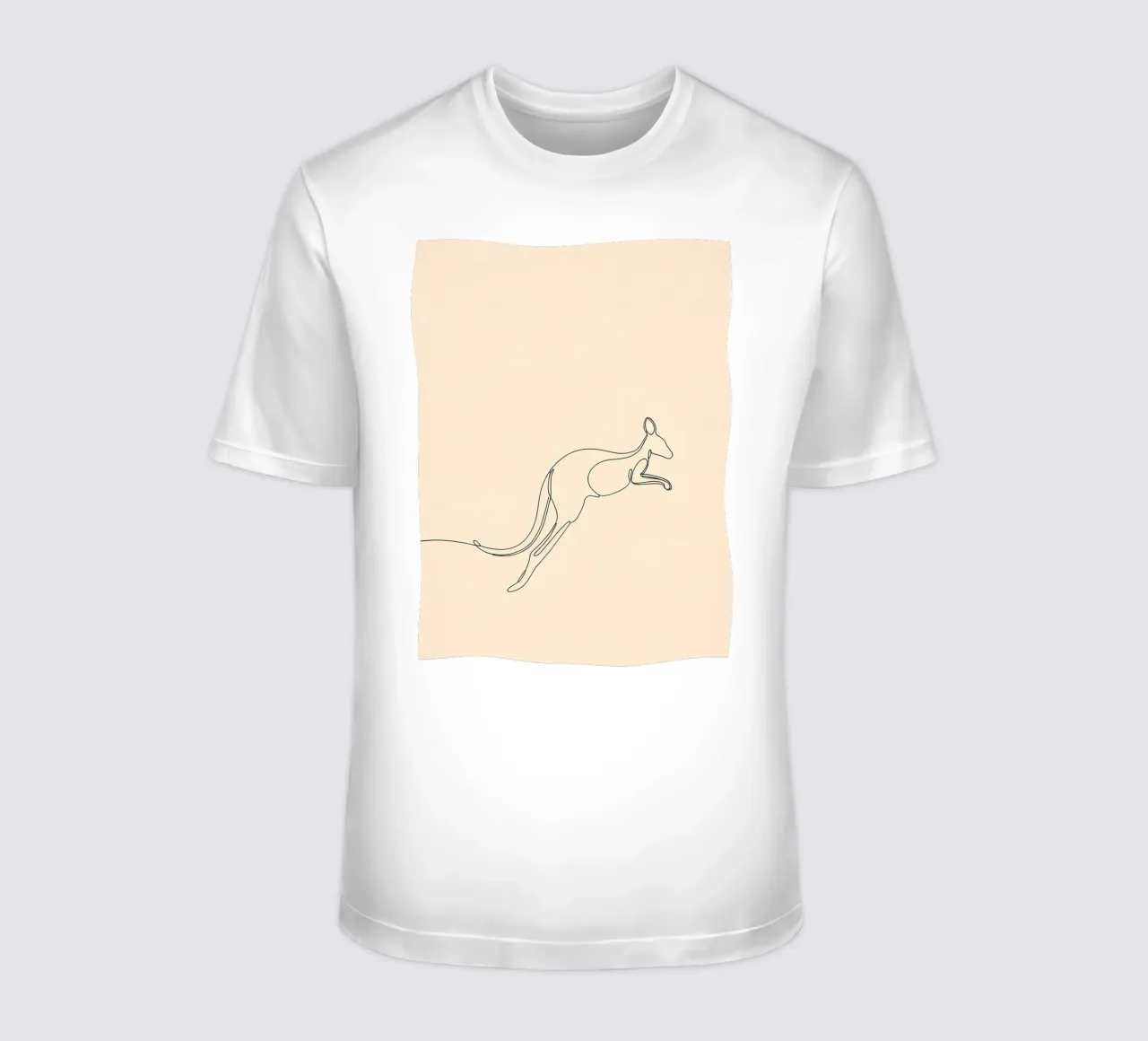 Kangaroo Jumping Minimalist Line Art t-shirt by Viv Line Art