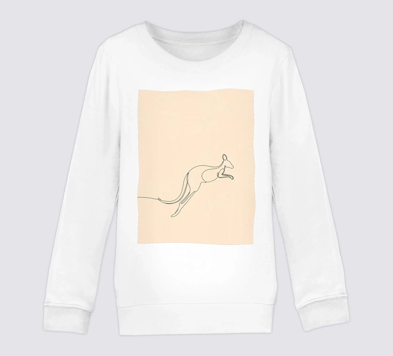 Canguro che salta Line Art minimalista felpa bambino da Viv Line Art