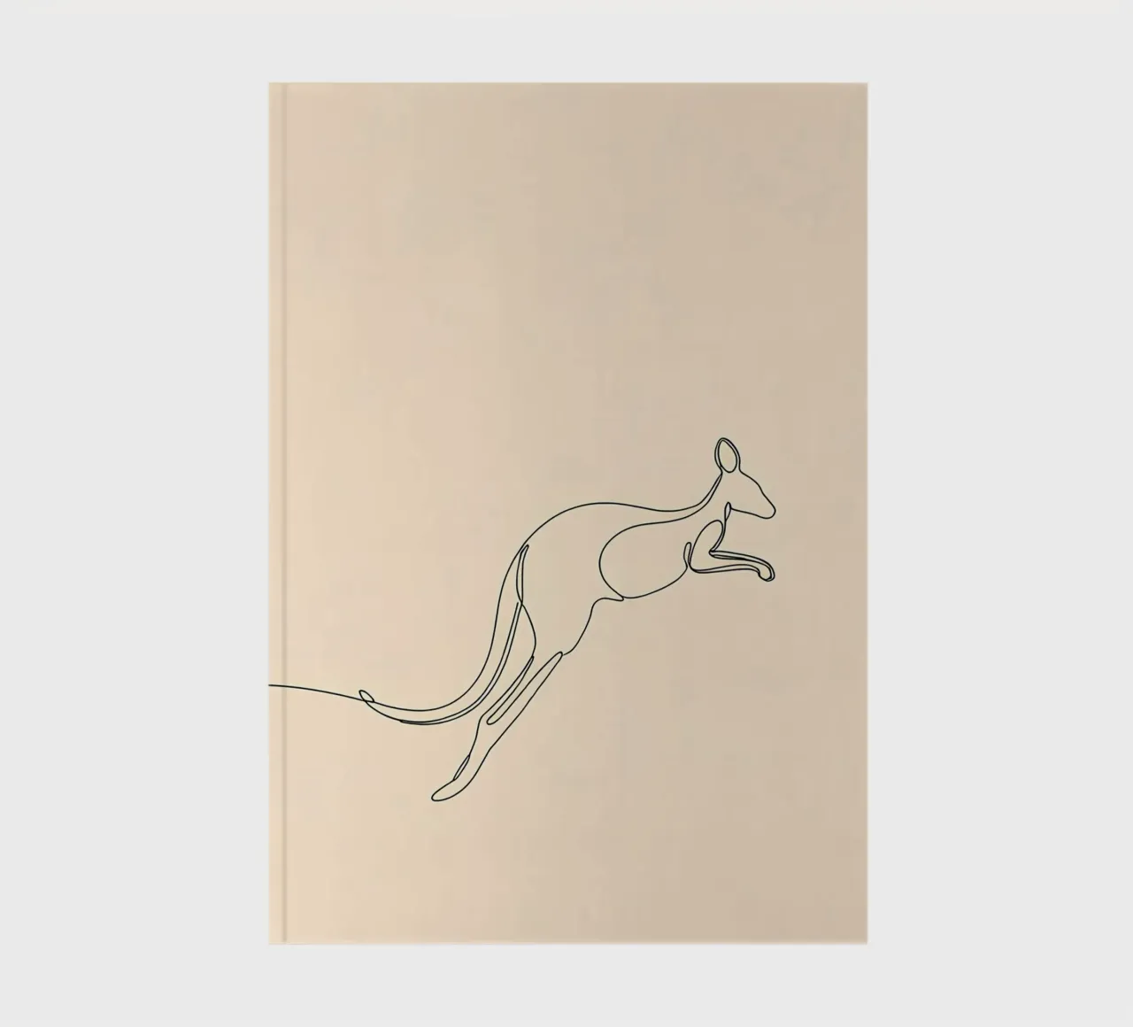 Kangaroo Jumping Minimalist Line Art notebook by Viv Line Art