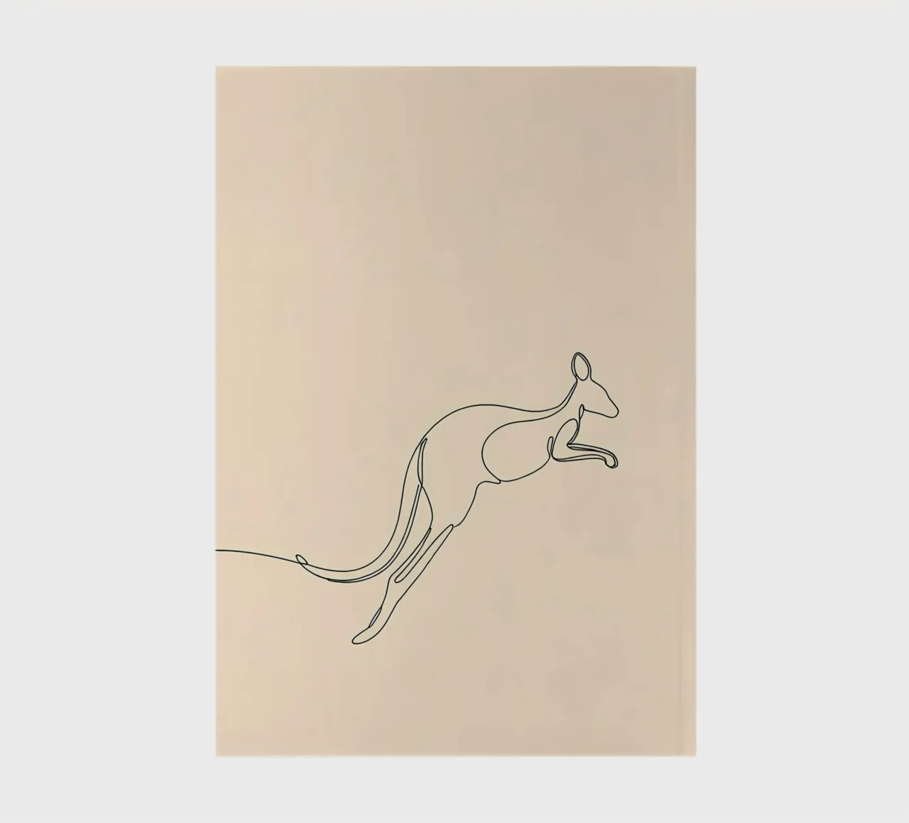 Kangaroo Jumping Minimalist Line Art notebook by Viv Line Art