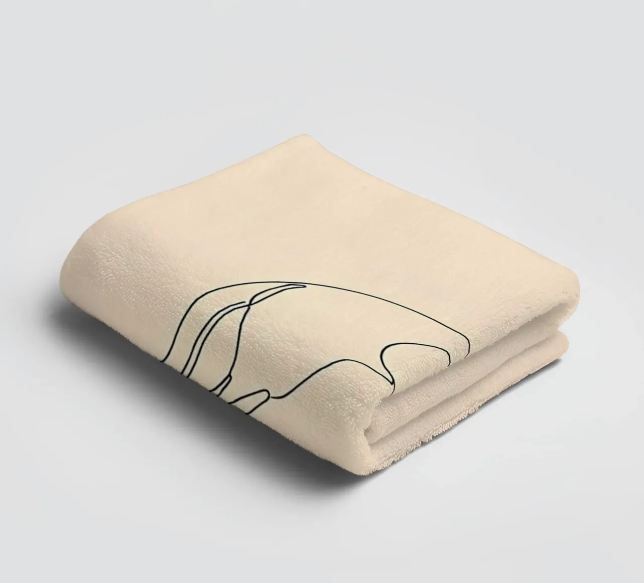 Kangaroo Jumping Minimalist Line Art towel by Viv Line Art