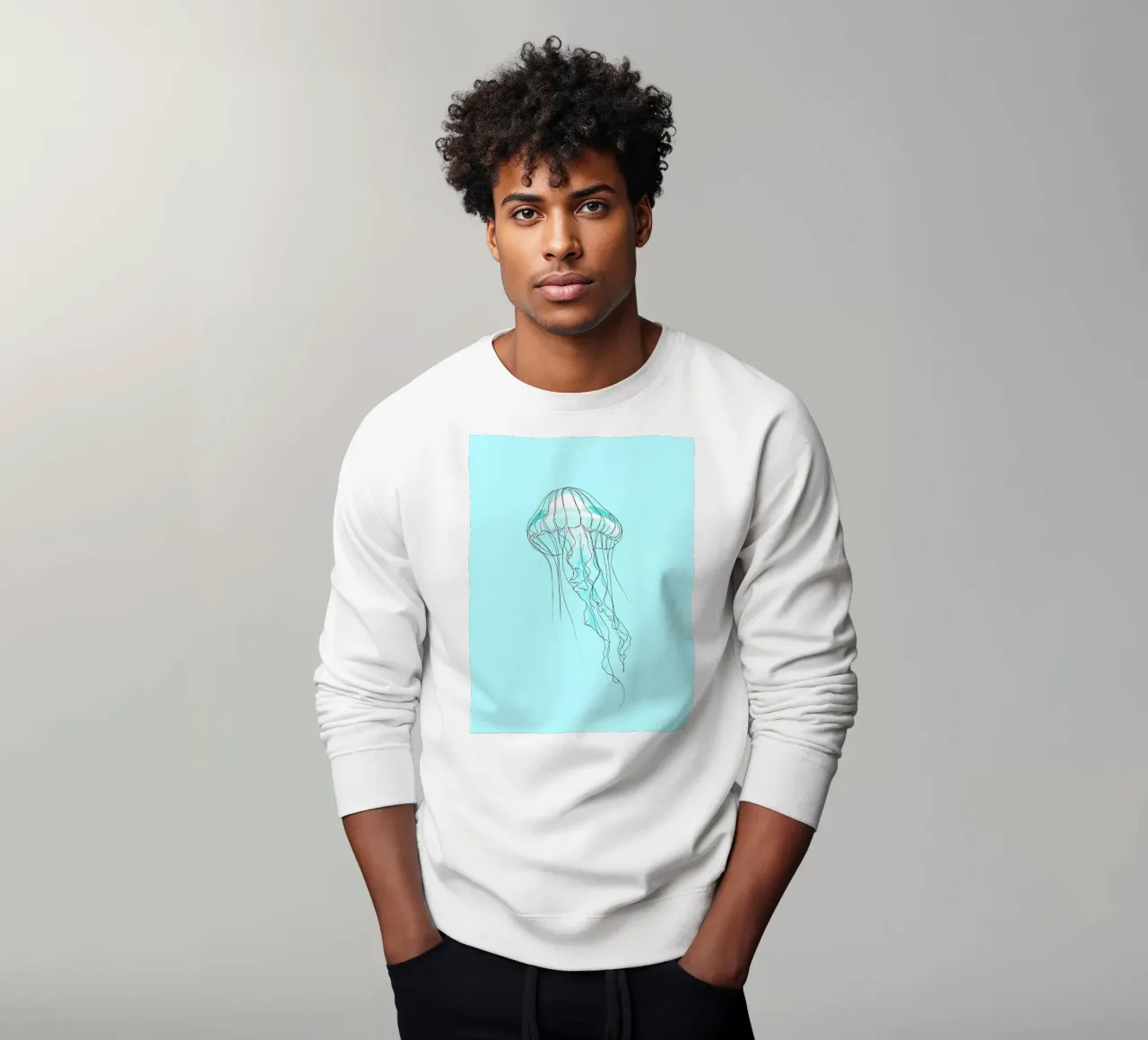 Jellyfish Minimalist Line Art sweatshirt by Viv Line Art