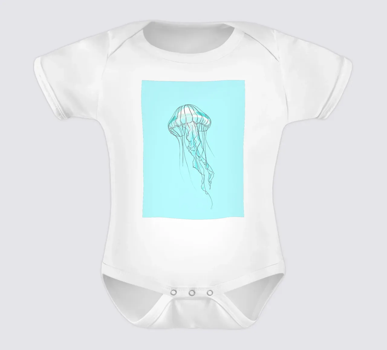 Jellyfish Minimalist Line Art short-sleeve baby romper by Viv Line Art