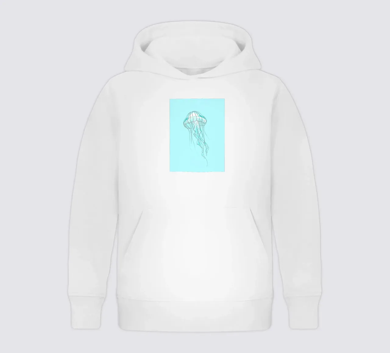 Jellyfish Minimalist Line Art kids hoodie by Viv Line Art