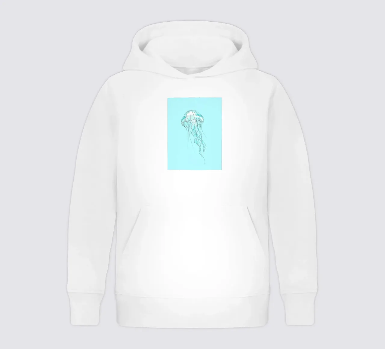 Jellyfish Minimalist Line Art kids hoodie by Viv Line Art