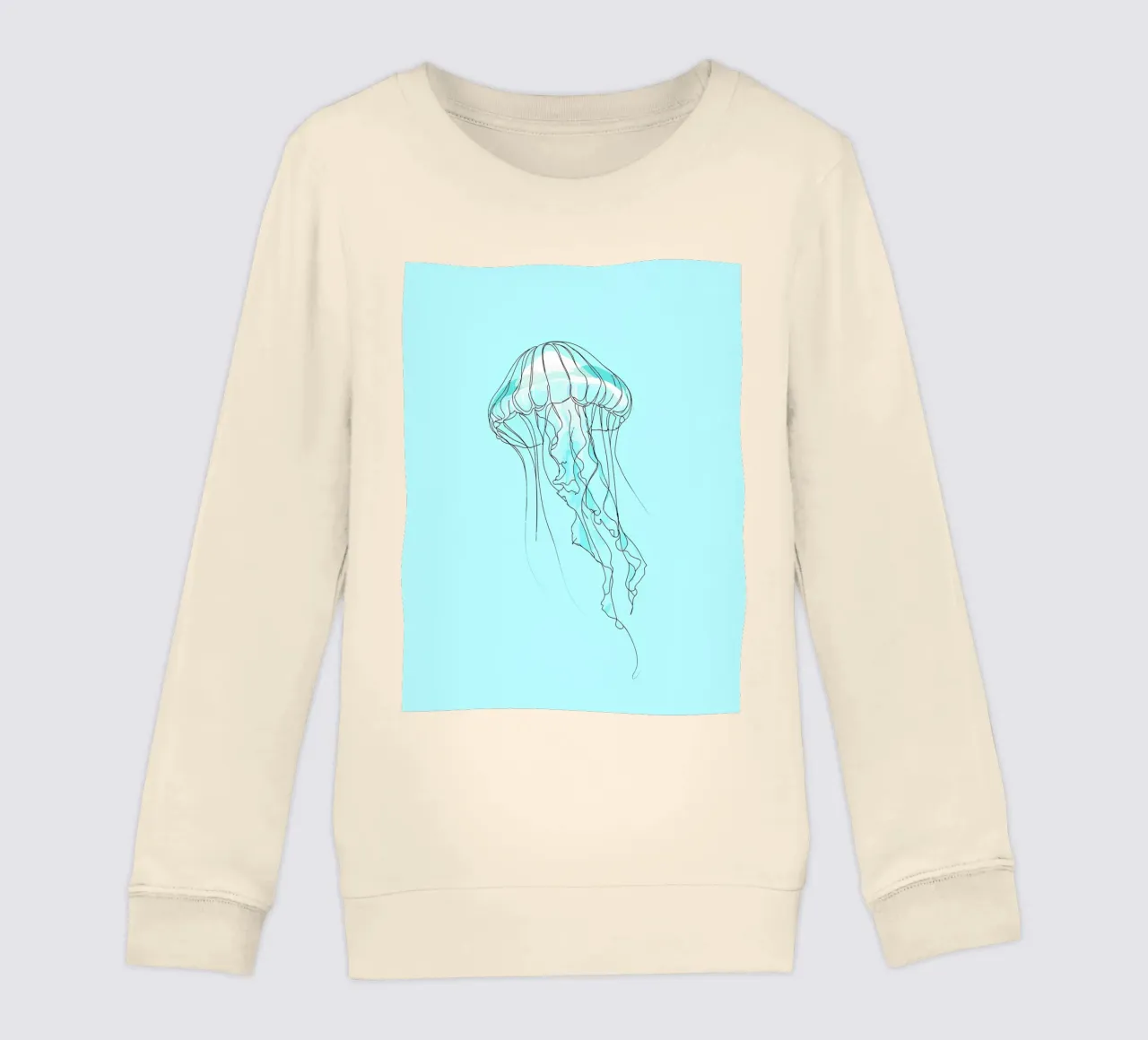 Jellyfish Minimalist Line Art kids sweatshirt by Viv Line Art