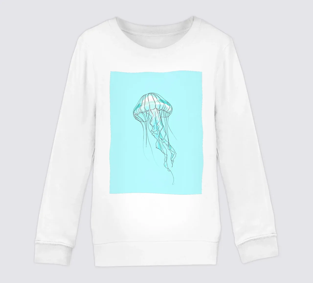 Jellyfish Minimalist Line Art kids sweatshirt by Viv Line Art