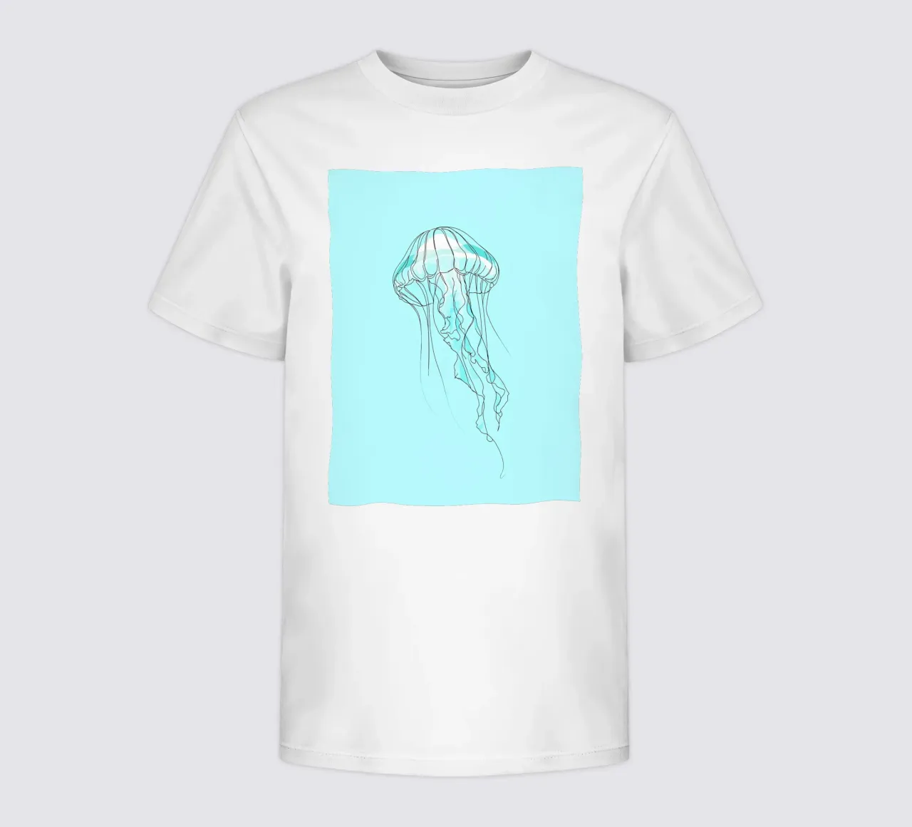 Jellyfish Minimalist Line Art kids t-shirt by Viv Line Art