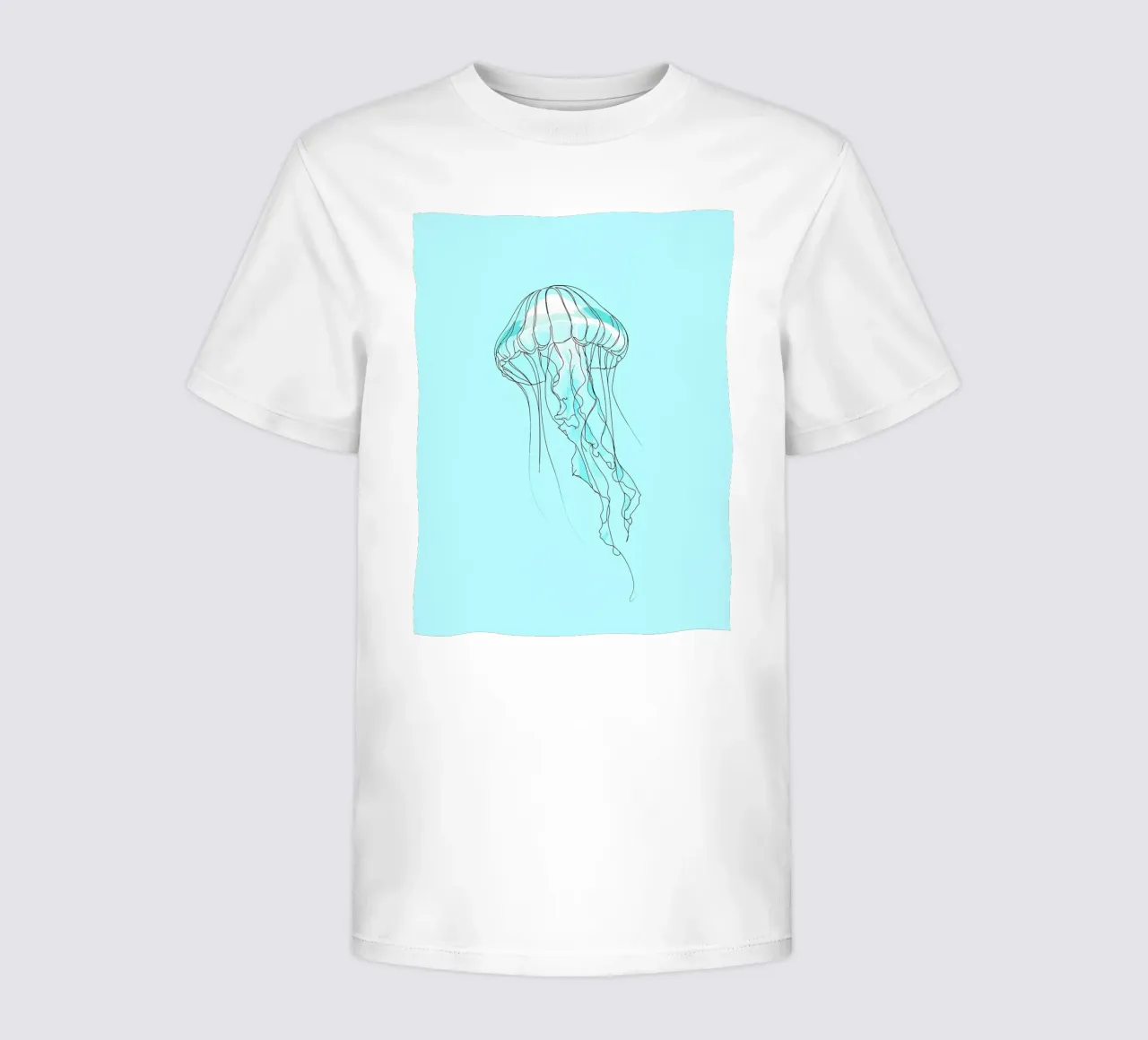 Jellyfish Minimalist Line Art kids t-shirt by Viv Line Art