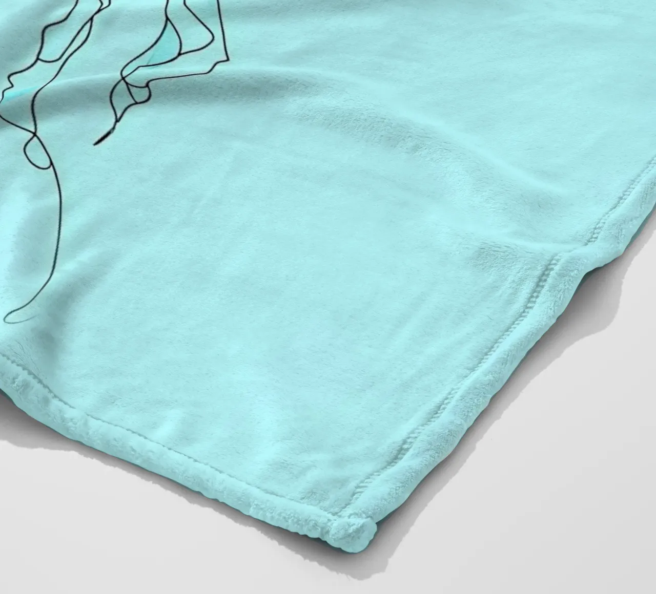 Jellyfish Minimalist Line Art fleece blanket by Viv Line Art