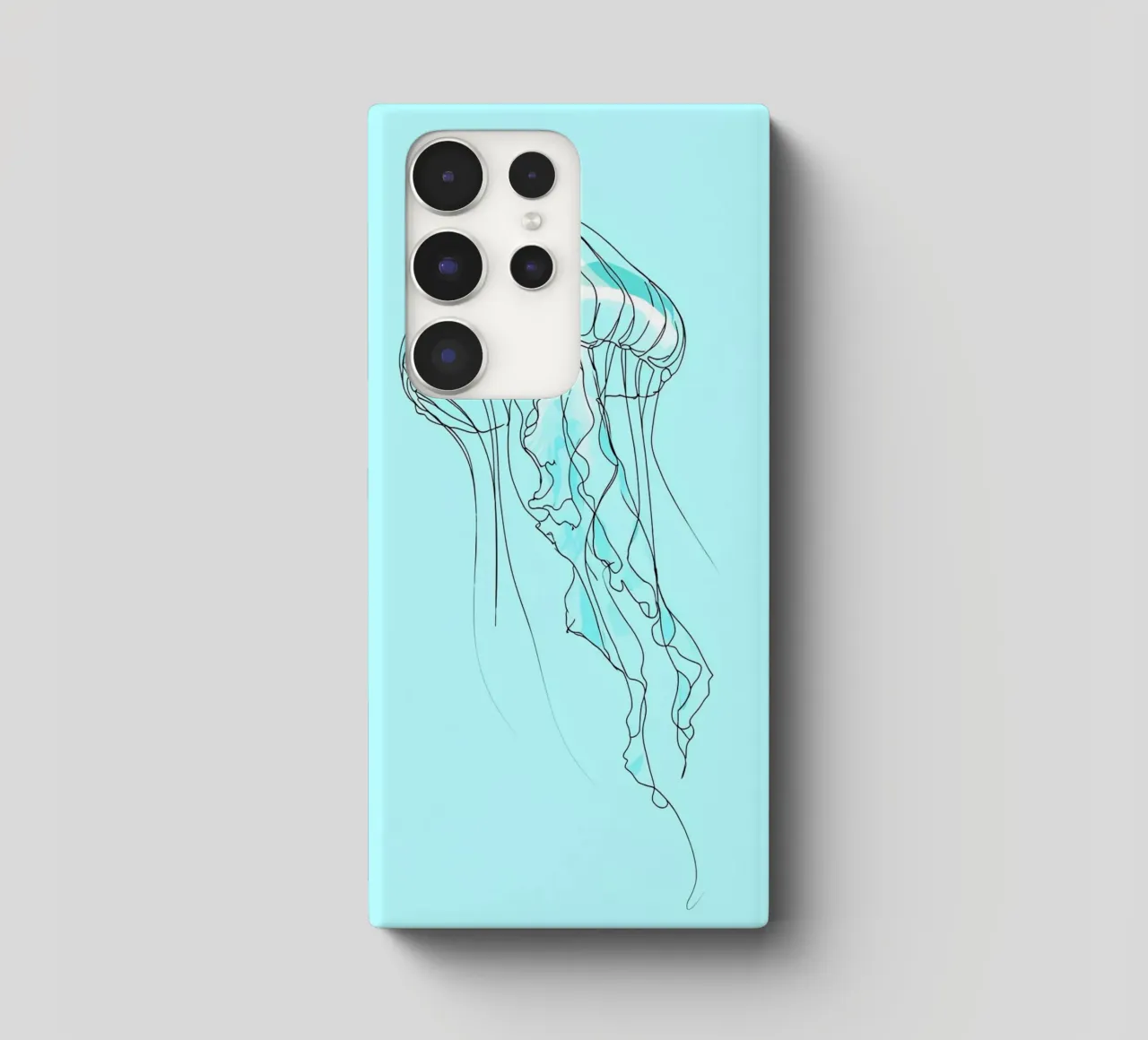 Jellyfish Minimalist Line Art samsung phone case by Viv Line Art