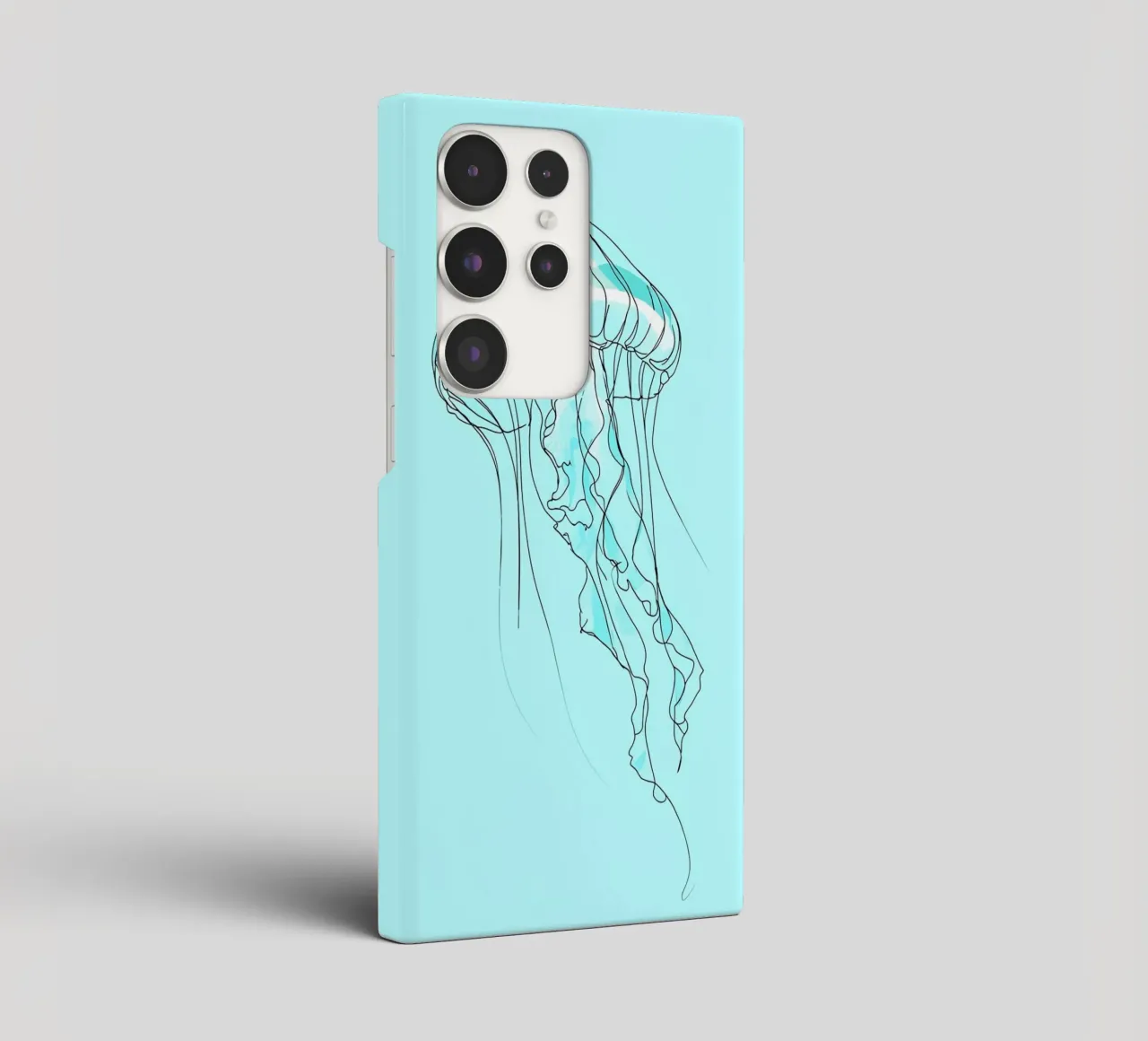 Jellyfish Minimalist Line Art samsung phone case by Viv Line Art