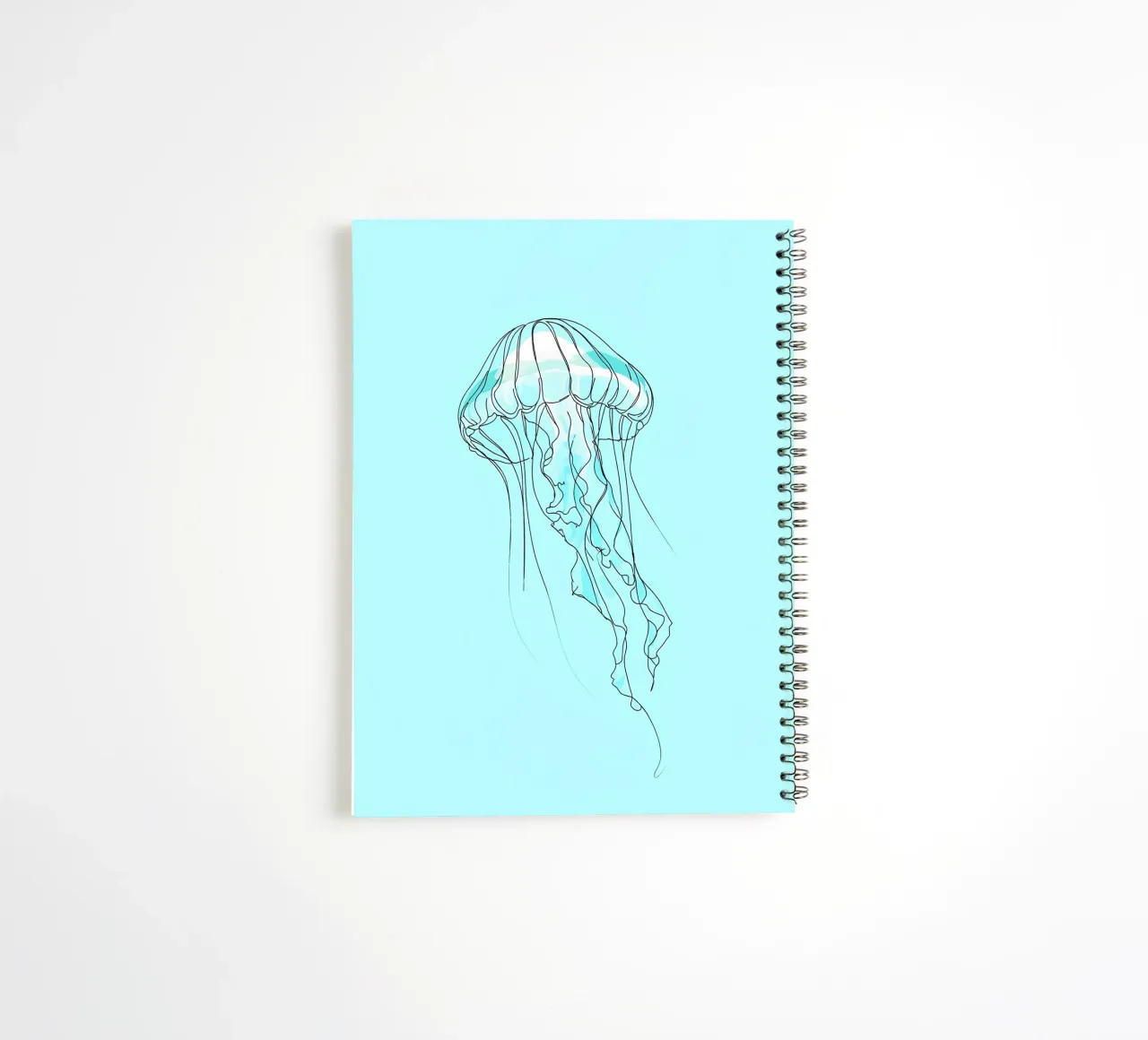 Jellyfish Minimalist Line Art spiral notebook by Viv Line Art