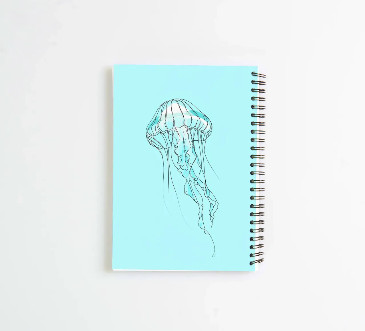 Jellyfish Minimalist Line Art spiral notebook by Viv Line Art