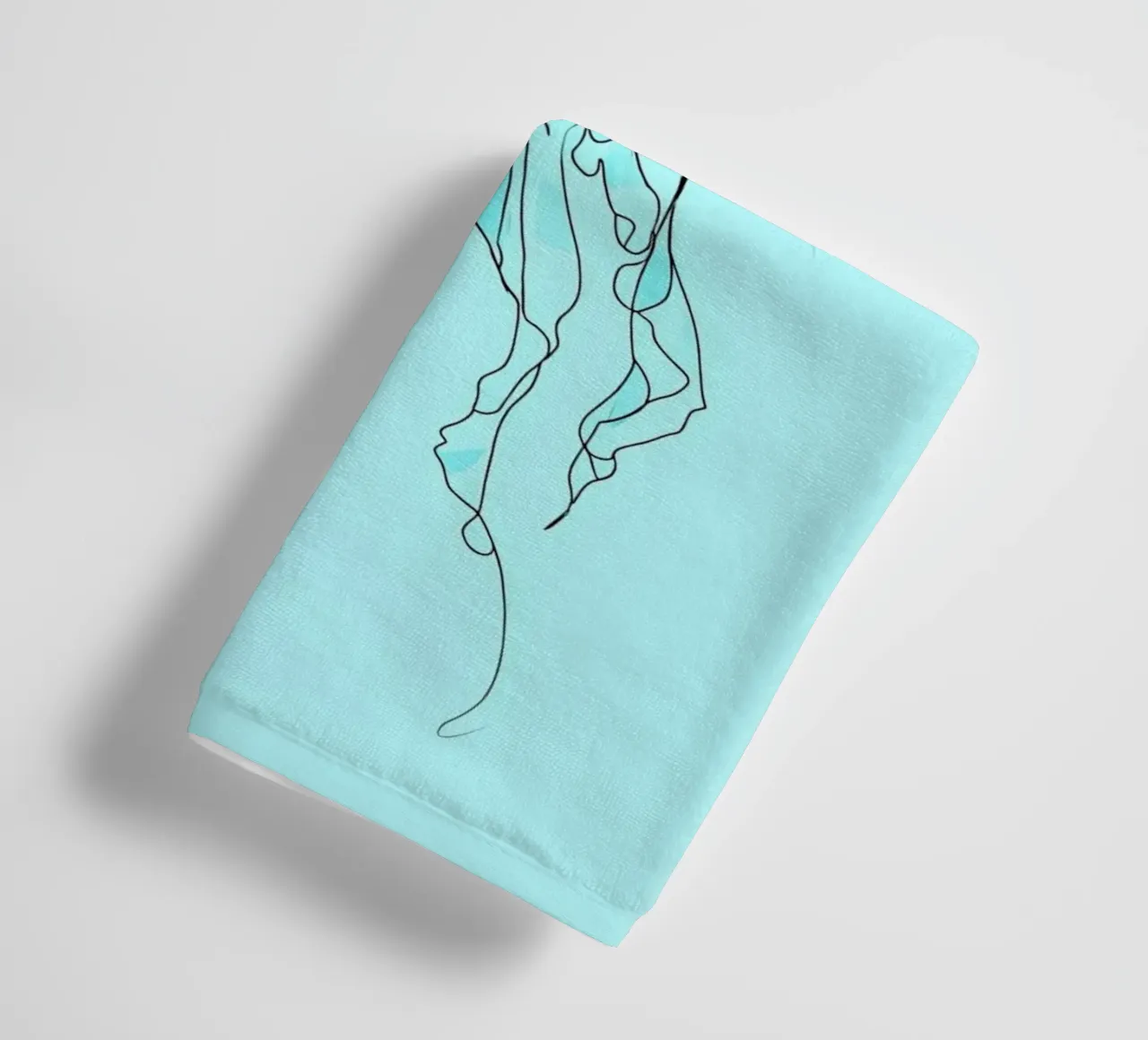 Jellyfish Minimalist Line Art towel by Viv Line Art