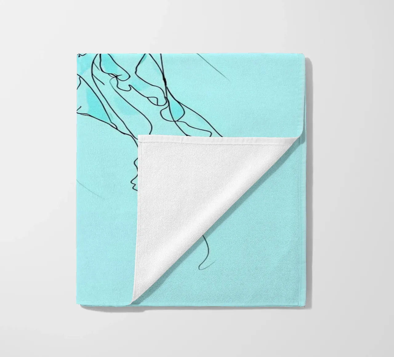 Jellyfish Minimalist Line Art beach towel by Viv Line Art