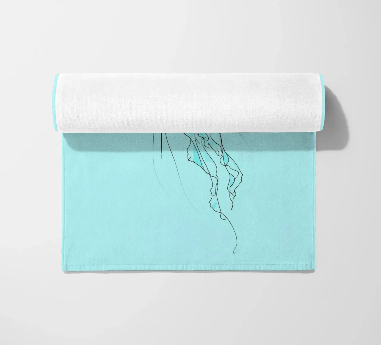 Jellyfish Minimalist Line Art beach towel by Viv Line Art