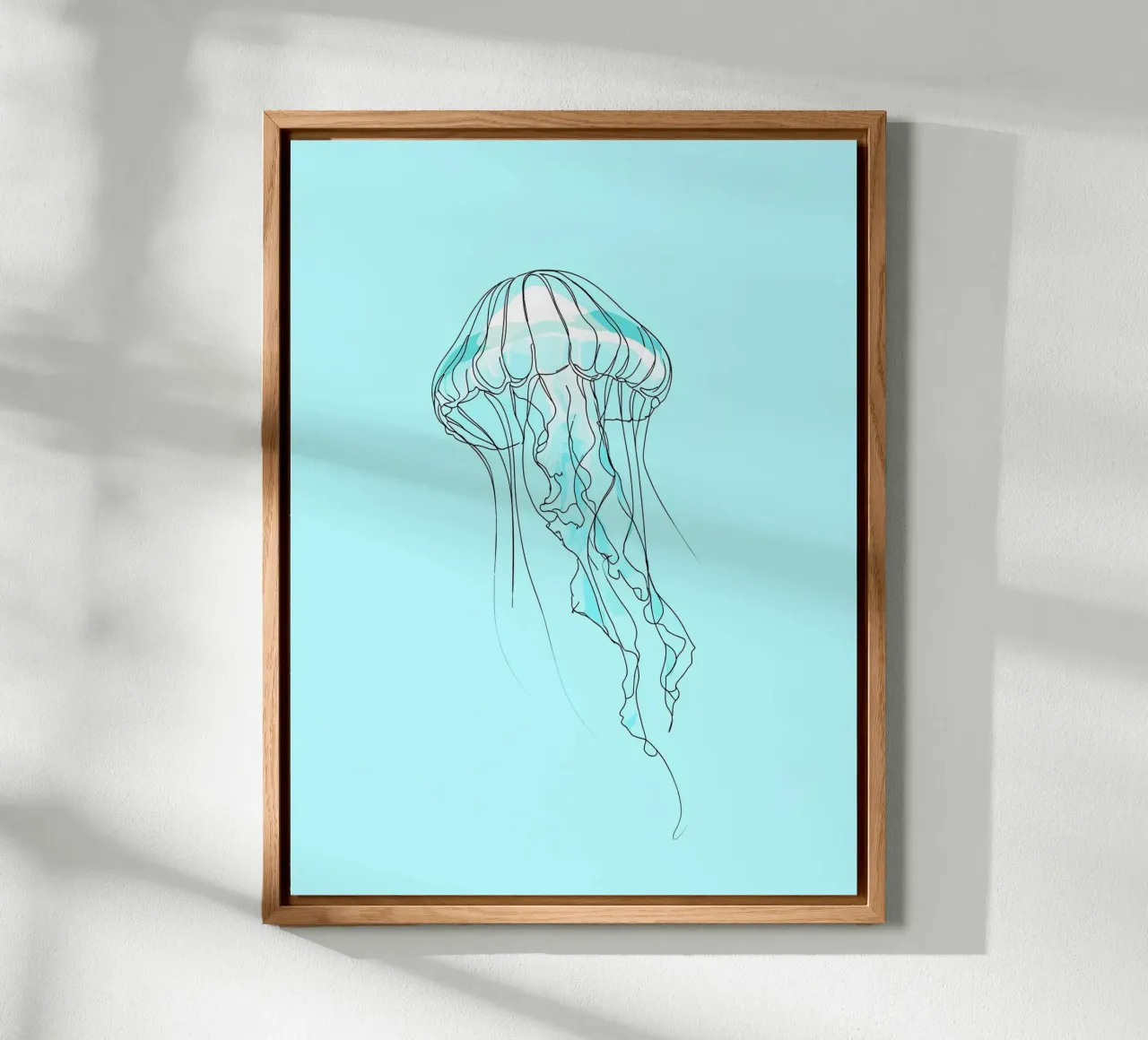 Jellyfish Minimalist Line Art alu-dibond by Viv Line Art