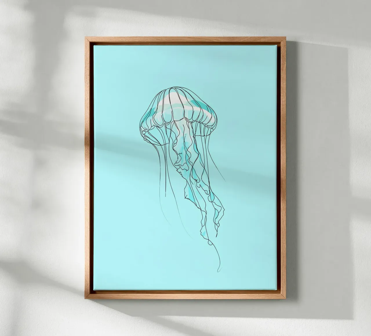 Jellyfish Minimalist Line Art canvas by Viv Line Art