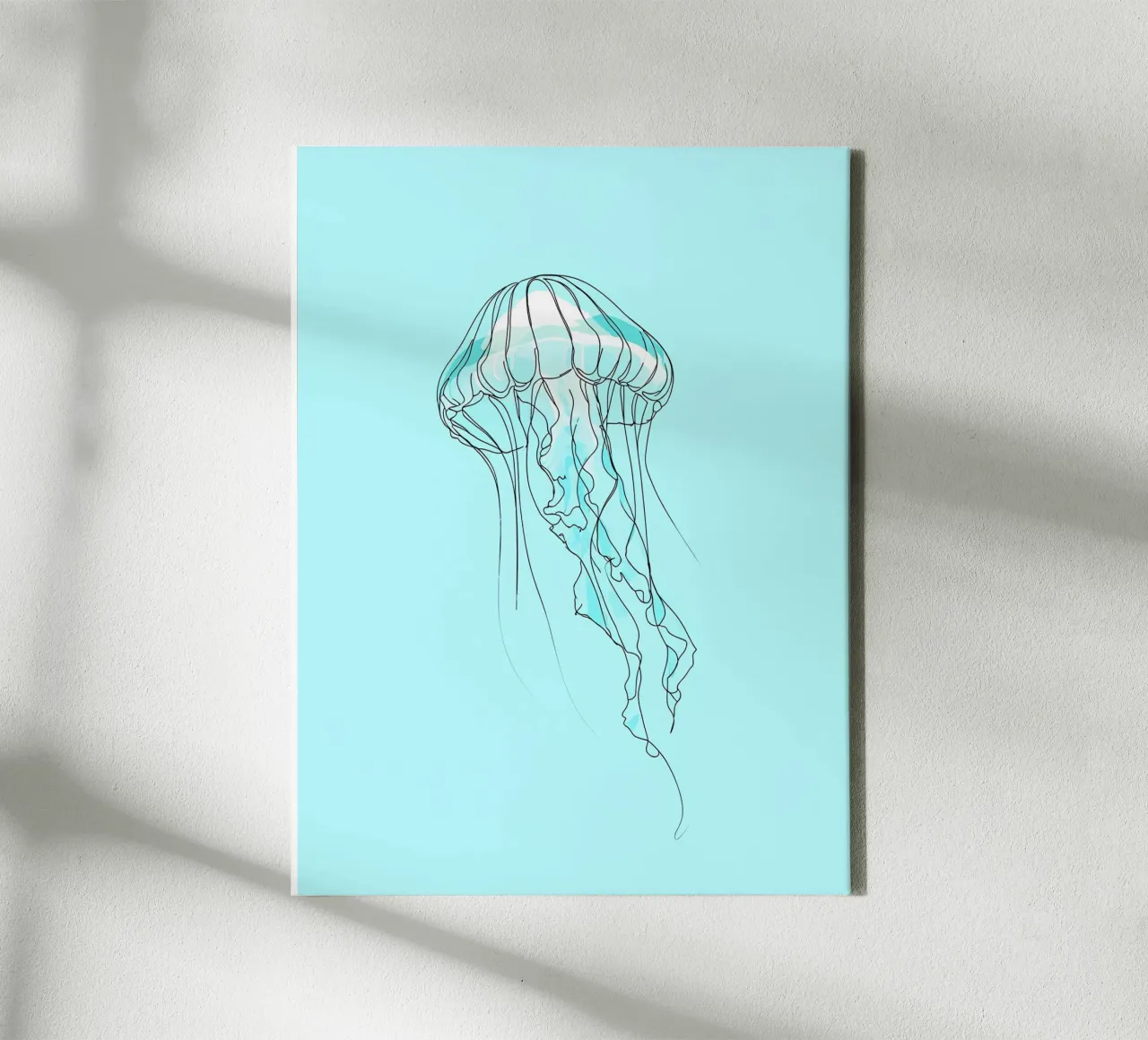 Jellyfish Minimalist Line Art canvas by Viv Line Art