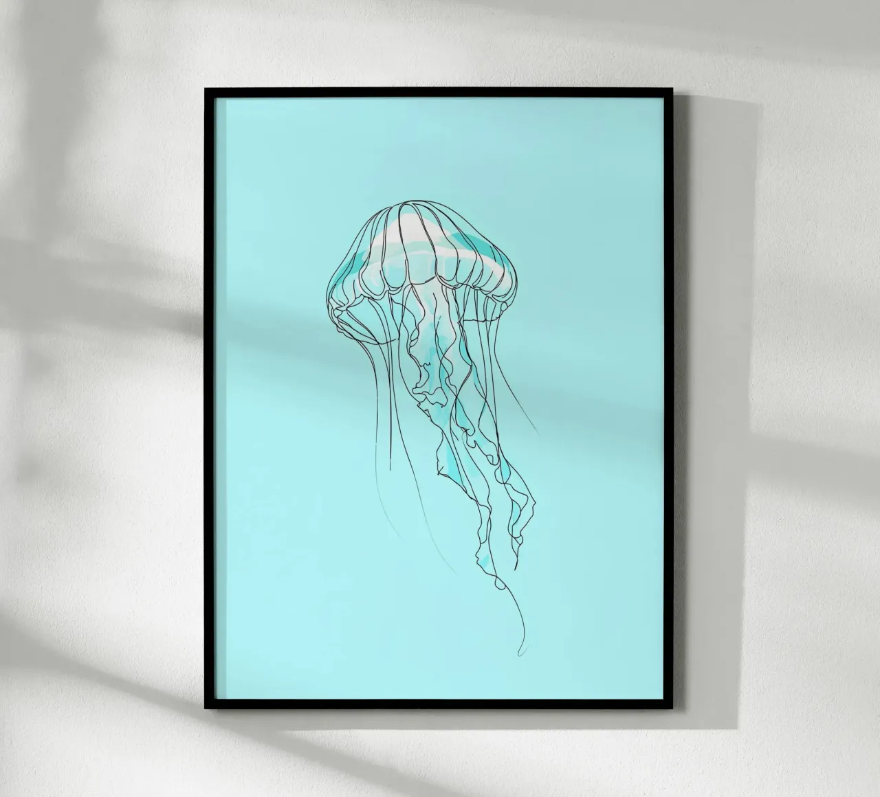 Jellyfish Minimalist Line Art hahnemühle by Viv Line Art