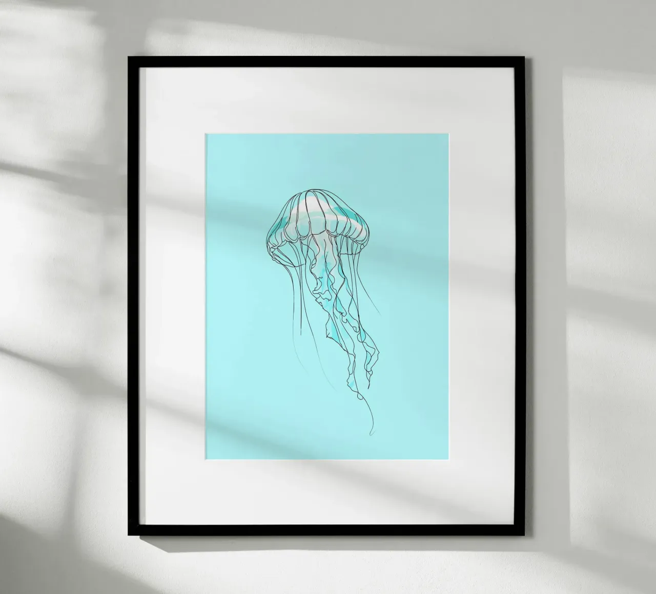 Jellyfish Minimalist Line Art hahnemühle by Viv Line Art