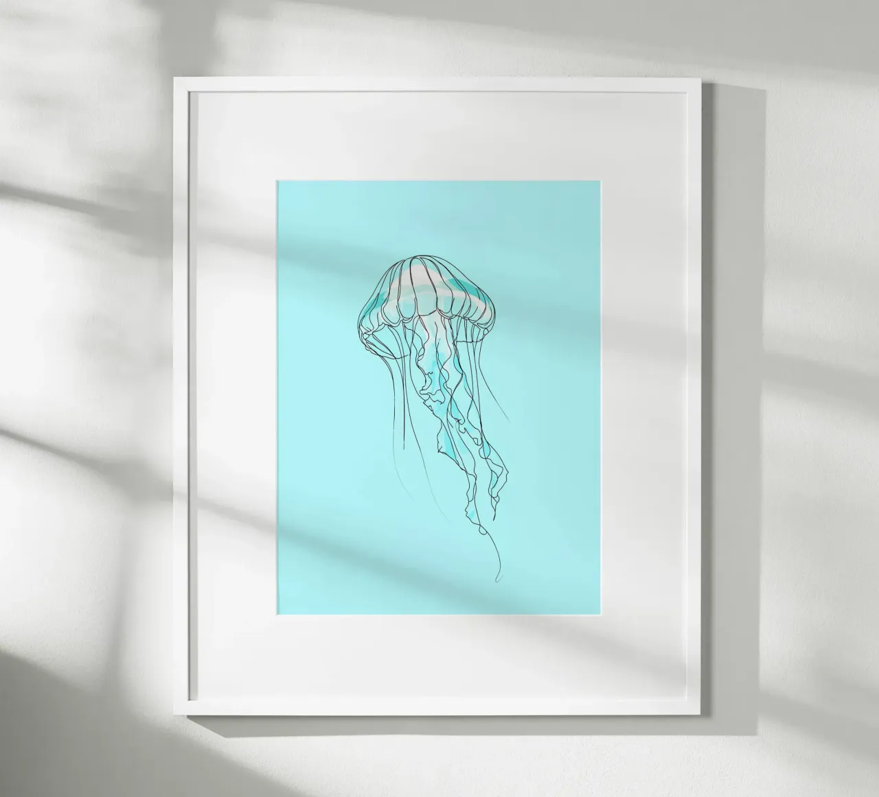 Jellyfish Minimalist Line Art hahnemühle by Viv Line Art