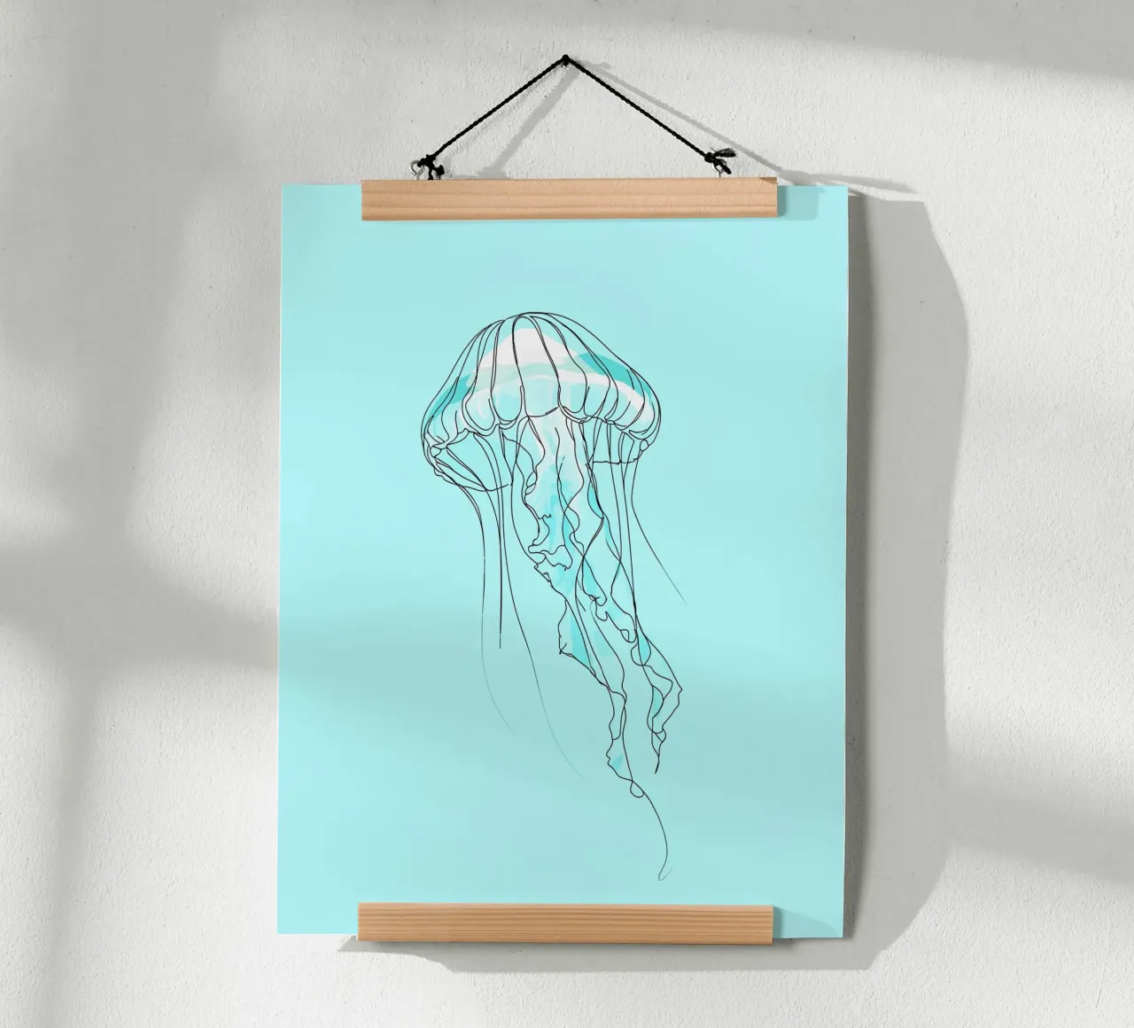 Jellyfish Minimalist Line Art hahnemühle by Viv Line Art