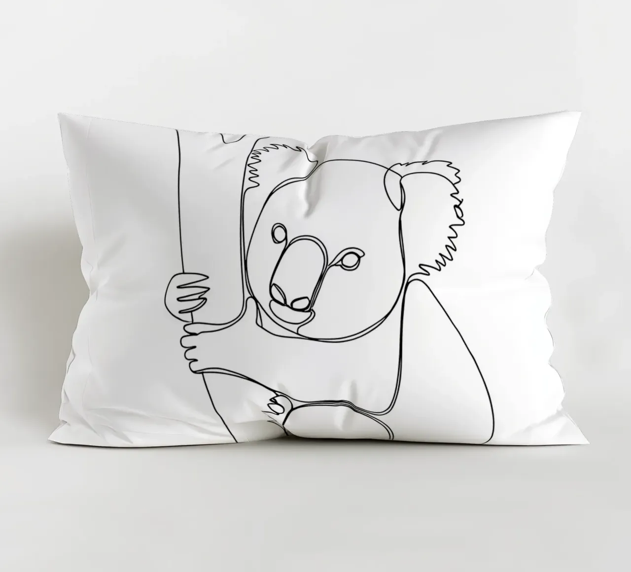 Koala on Tree Minimalist Line Art decorative cushion by Viv Line Art