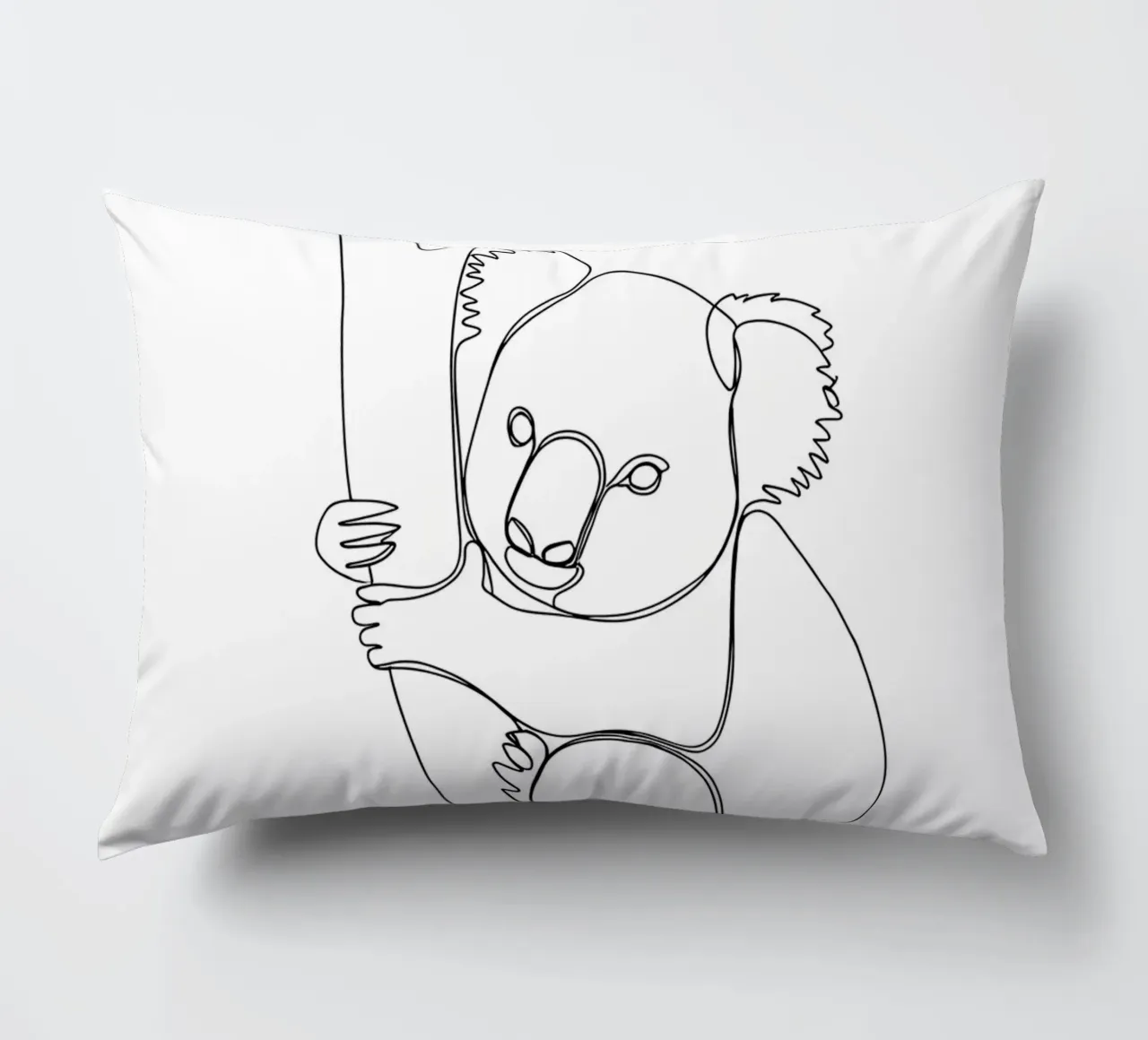 Koala on Tree Minimalist Line Art decorative cushion by Viv Line Art