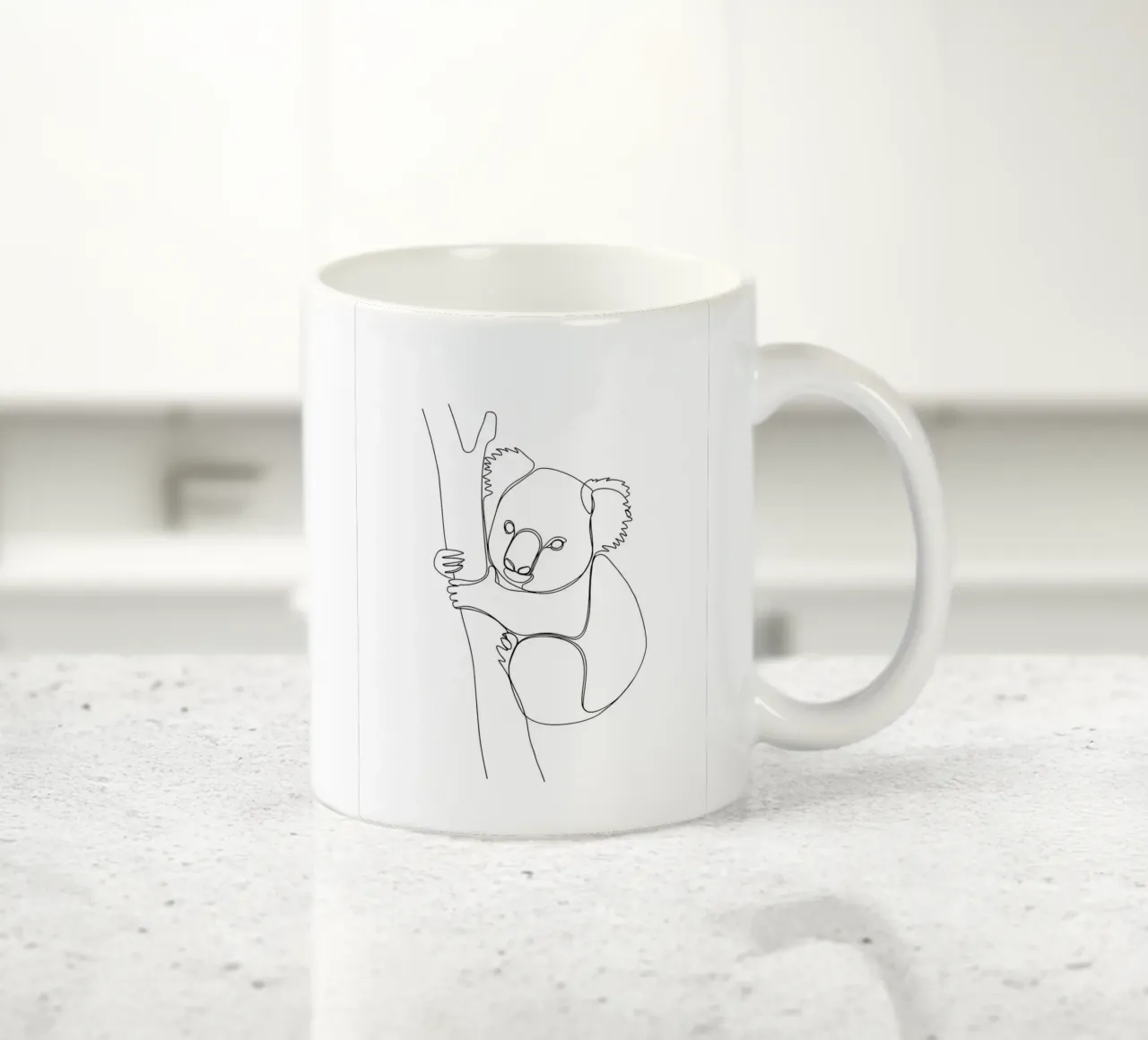 Koala su albero Line Art minimalista tazza in ceramica da Viv Line Art