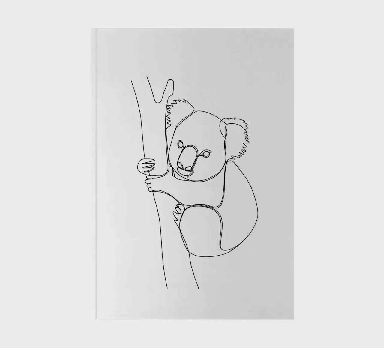 Koala on Tree Minimalist Line Art notebook by Viv Line Art