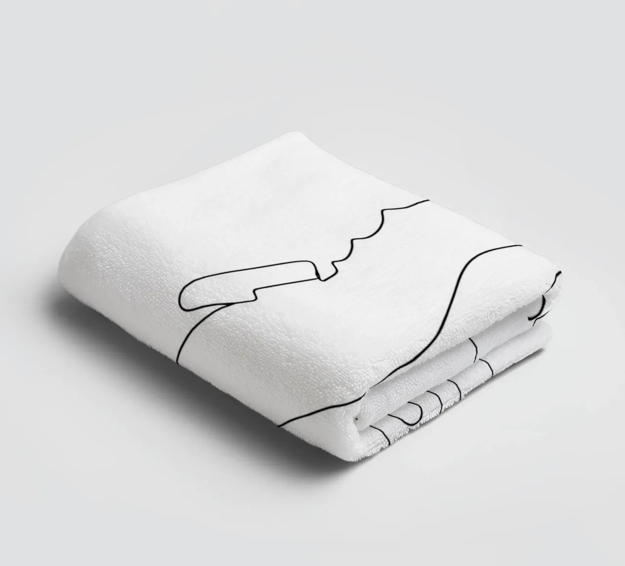 Hippocampe - Dessin au trait minimaliste serviette de bain de Viv Line Art