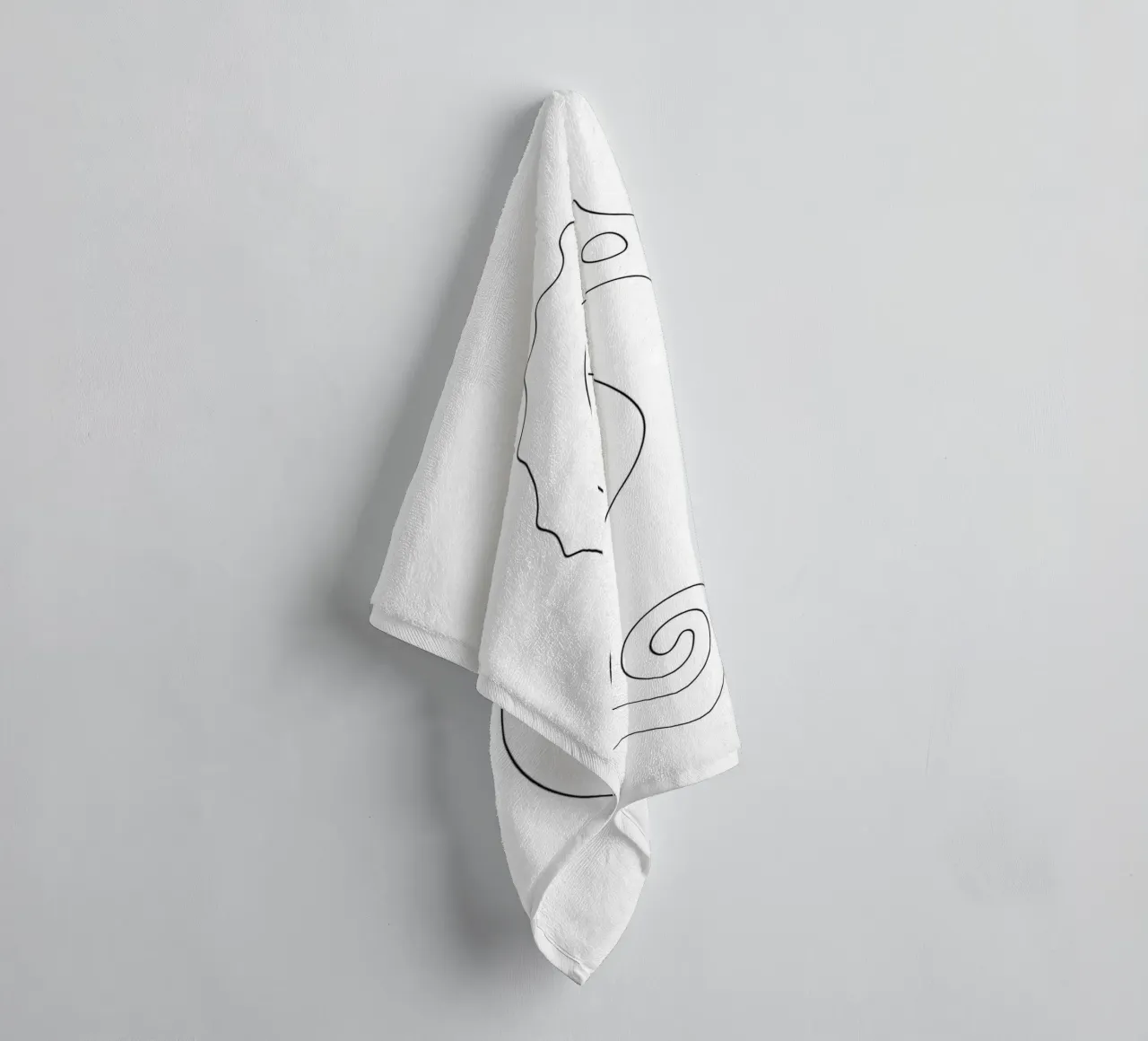 Hippocampe - Dessin au trait minimaliste serviette de bain de Viv Line Art
