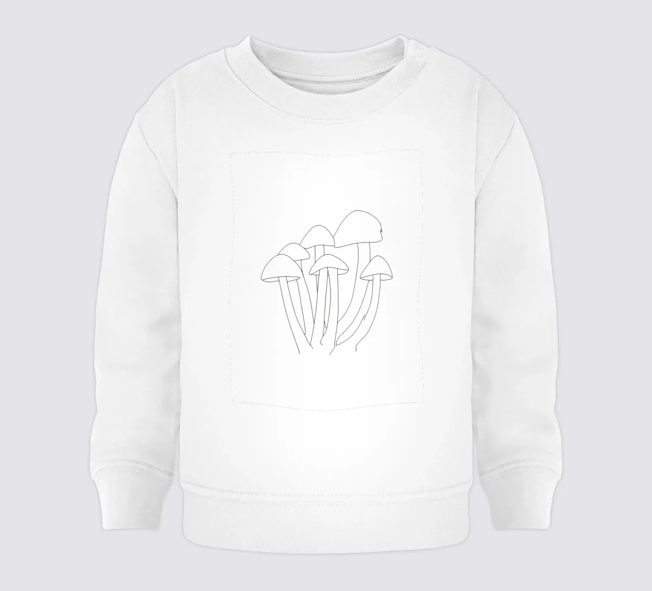 Funghi Line Art minimalista felpa neonato da Viv Line Art