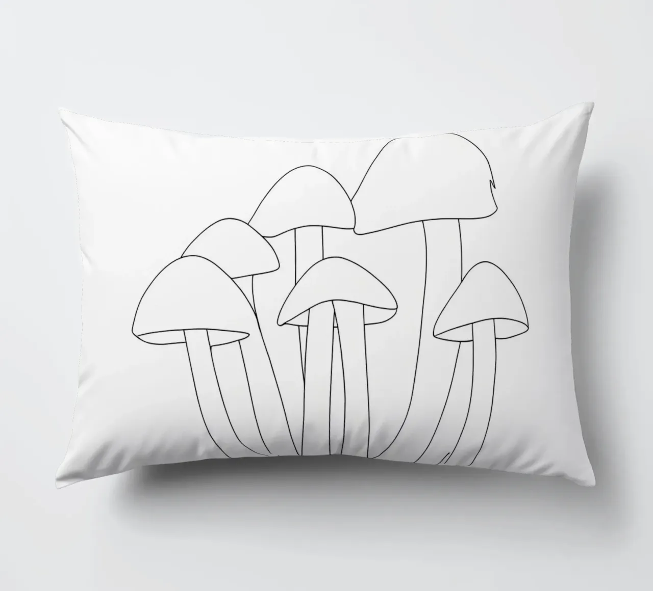Funghi Line Art minimalista cuscino da Viv Line Art