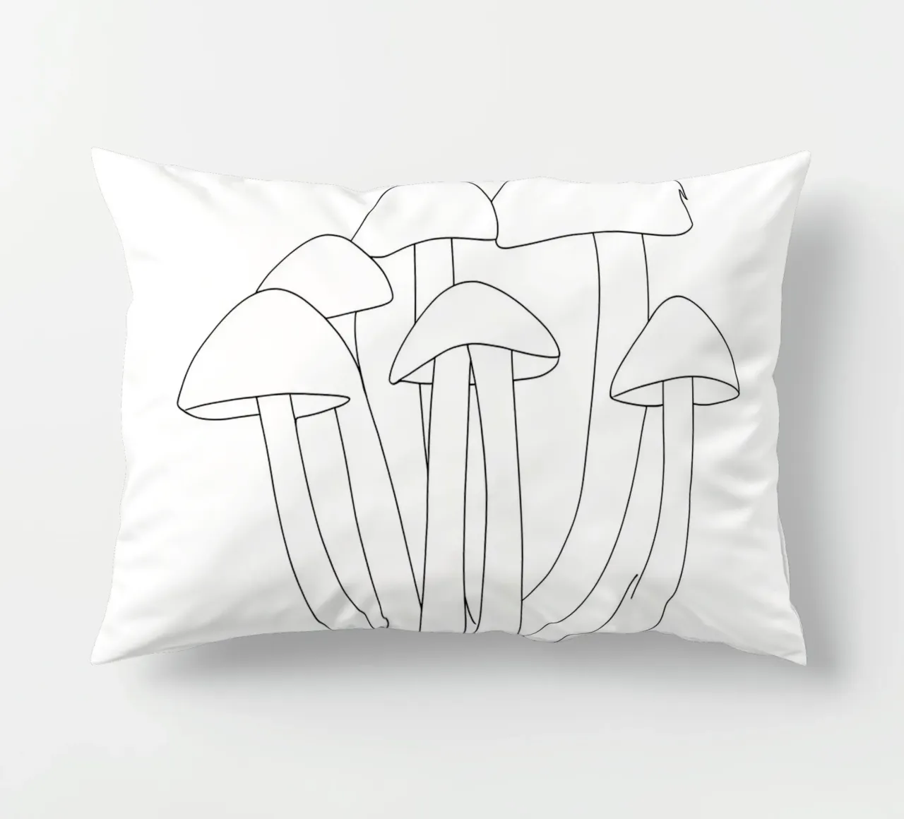 Funghi Line Art minimalista cuscino da Viv Line Art