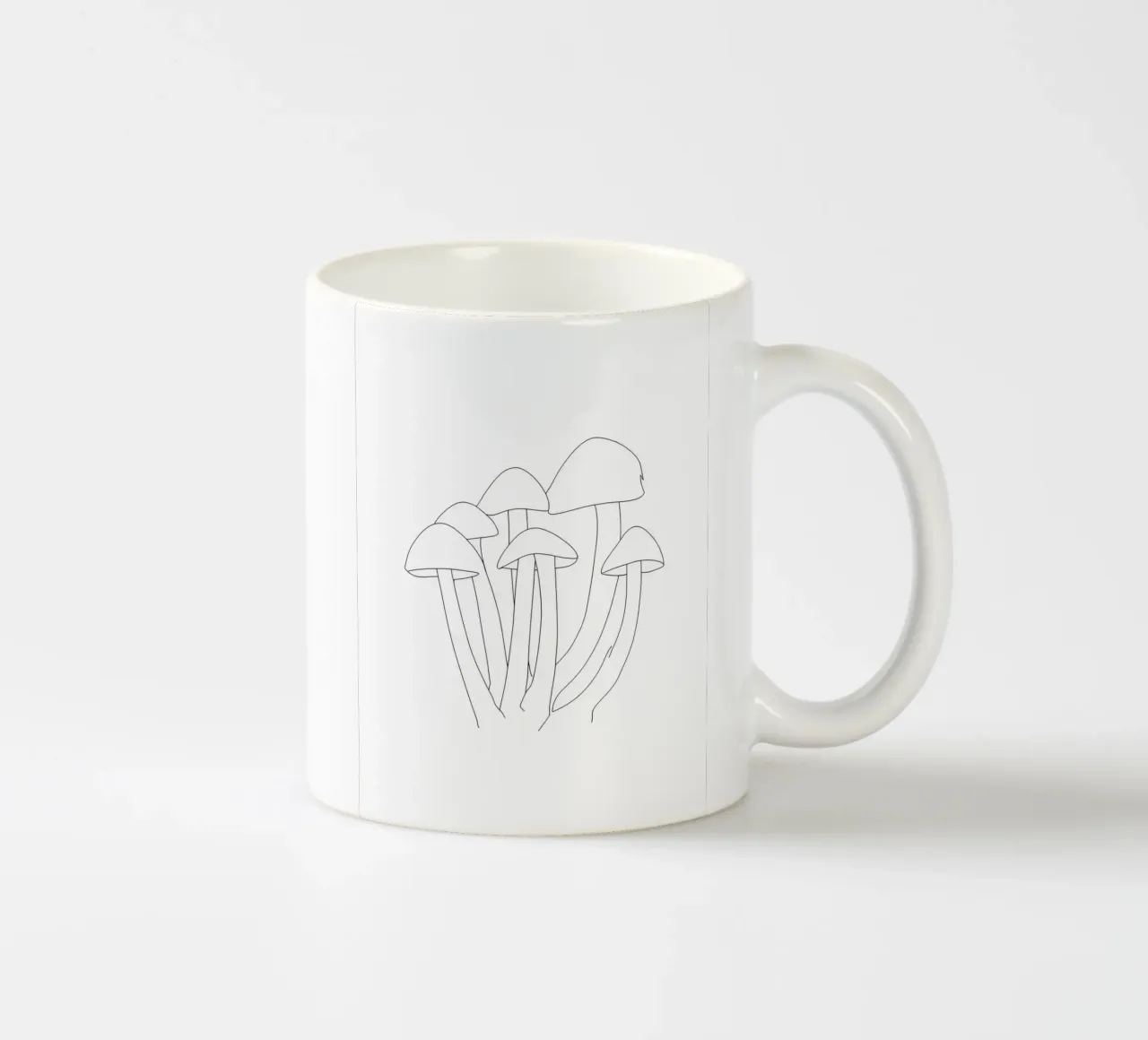 Funghi Line Art minimalista tazza in ceramica da Viv Line Art
