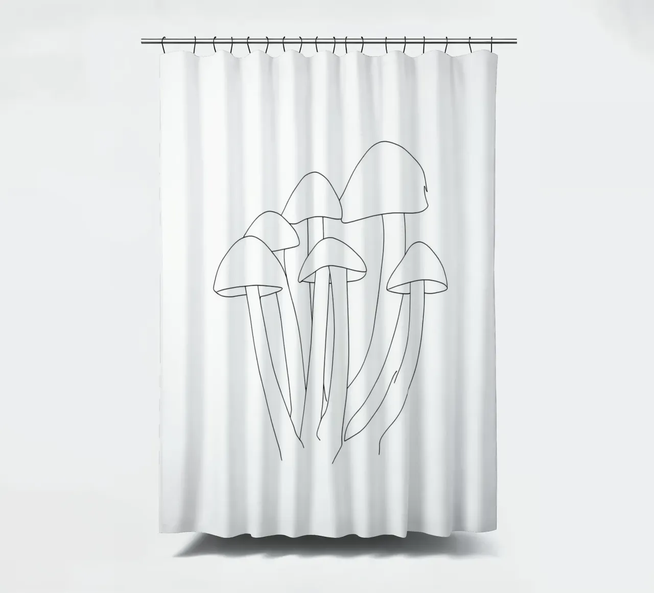 Funghi Line Art minimalista tenda da doccia da Viv Line Art
