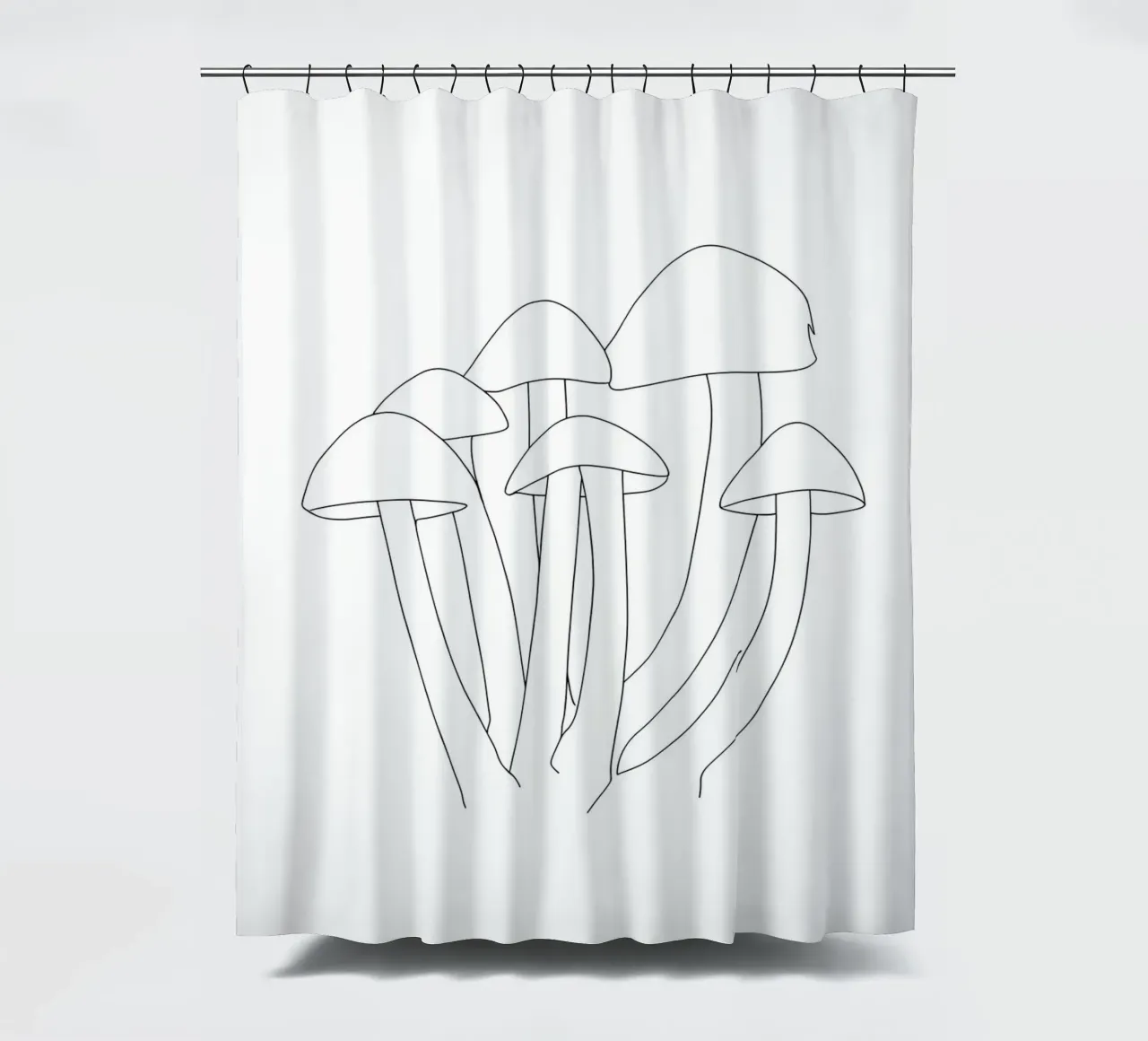 Funghi Line Art minimalista tenda da doccia da Viv Line Art